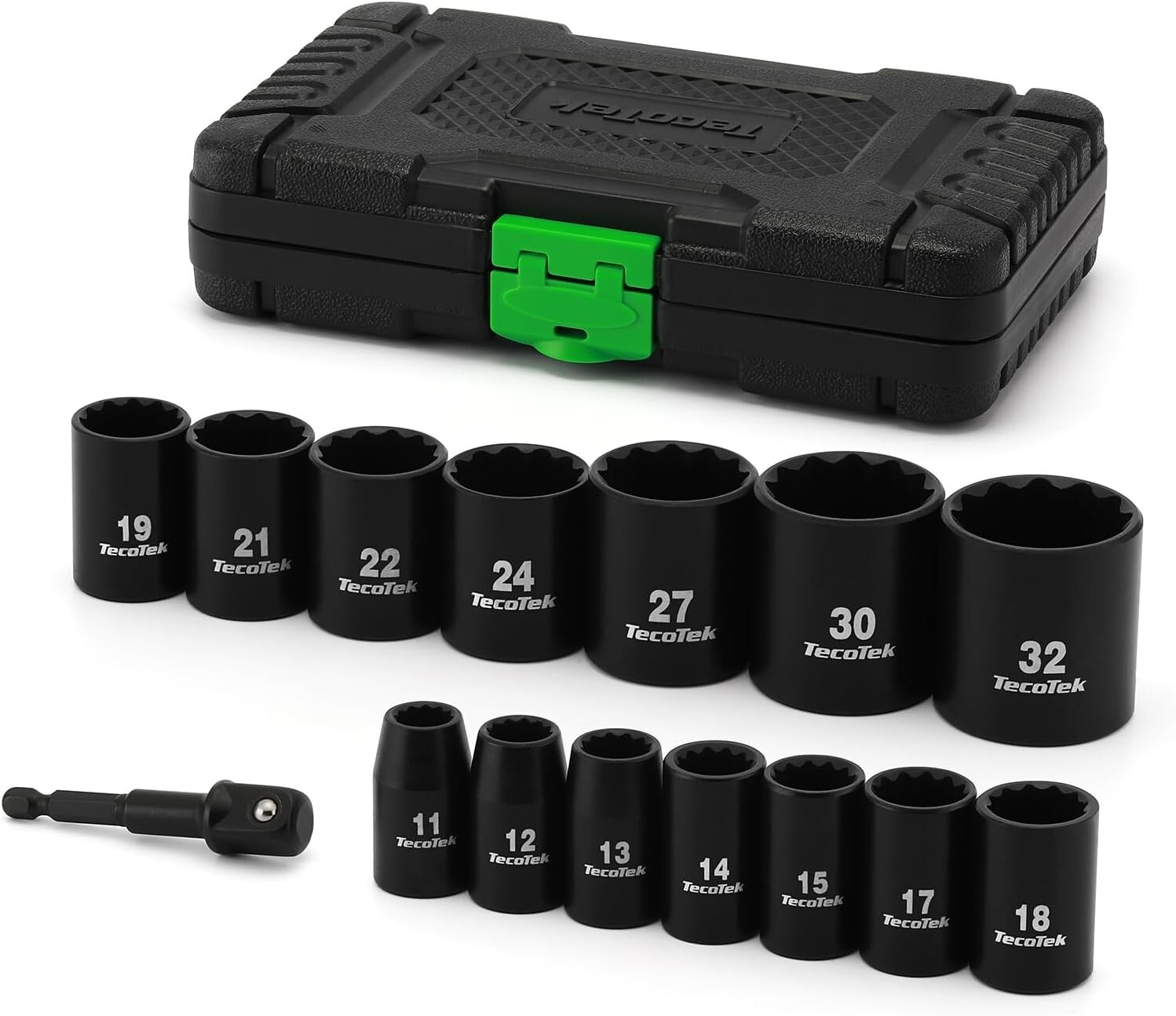 15 Pieces 1 2 Inch Drive Shallow 12 Point Metric Impact Socket Set