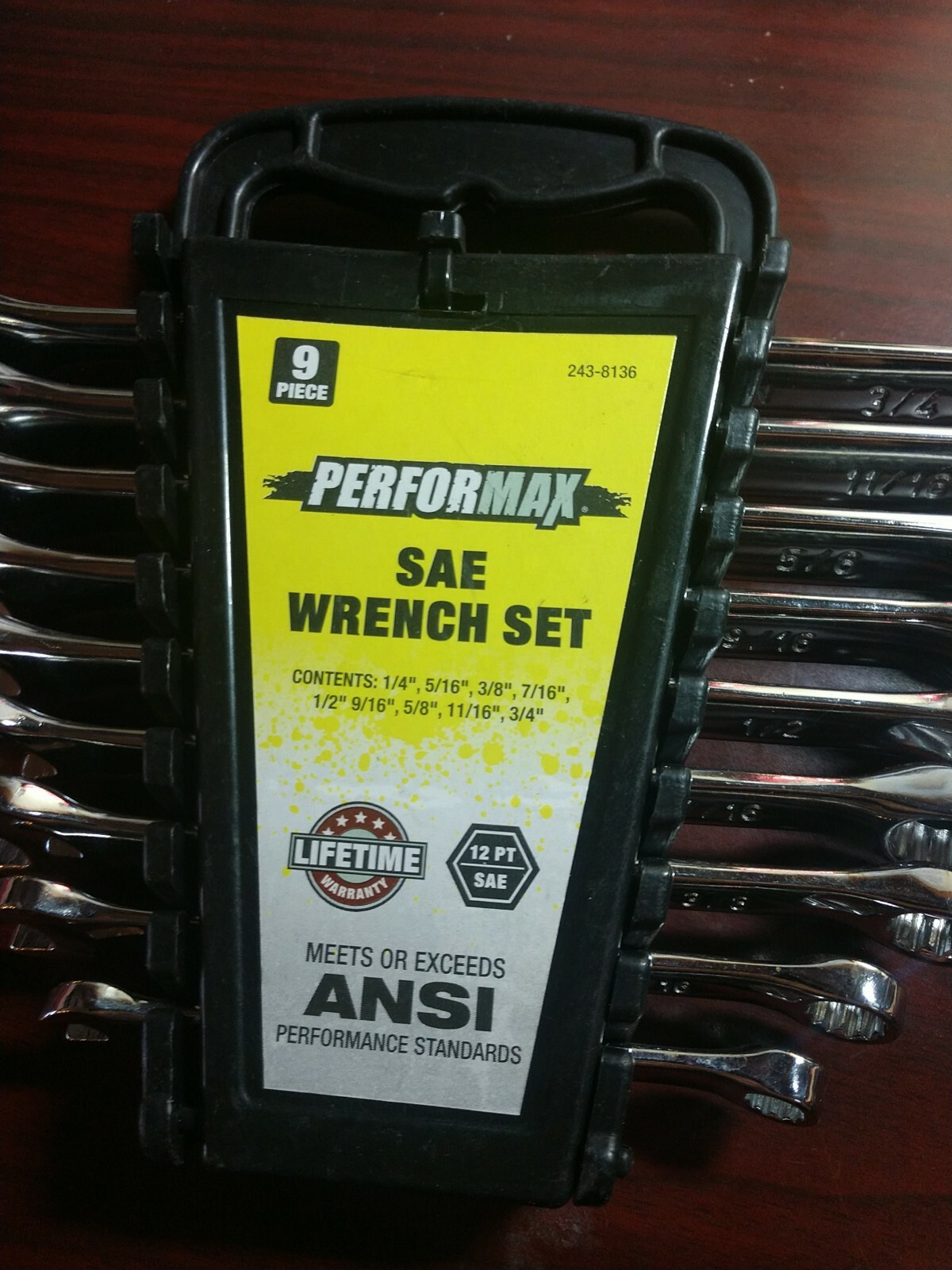 Performax COMBINATION SAE WRENCH SET, NEW, STANDARD SAE, 9 piece, (AQ-20)