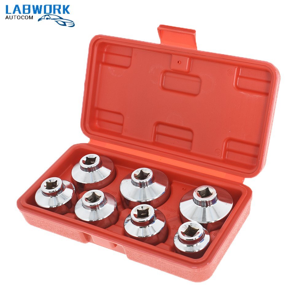 Paper Cartridge Housing Oil Filter Cap Wrench 7-Piece Socket Set Tool Kit