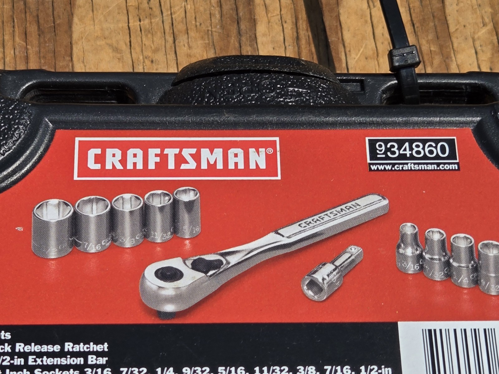 NOS SEARS Craftsman USA 11pc. 1/4″ Drive 6pt. SAE Socket Wrench Set w/Case 34860