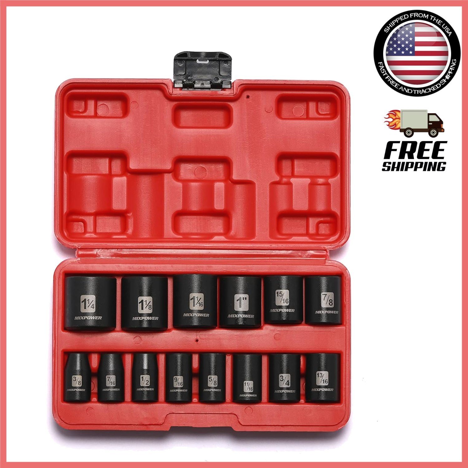 Comprehensive 14-Piece Shallow Socket Set for 1/2-Inch Drive Systems – SAE