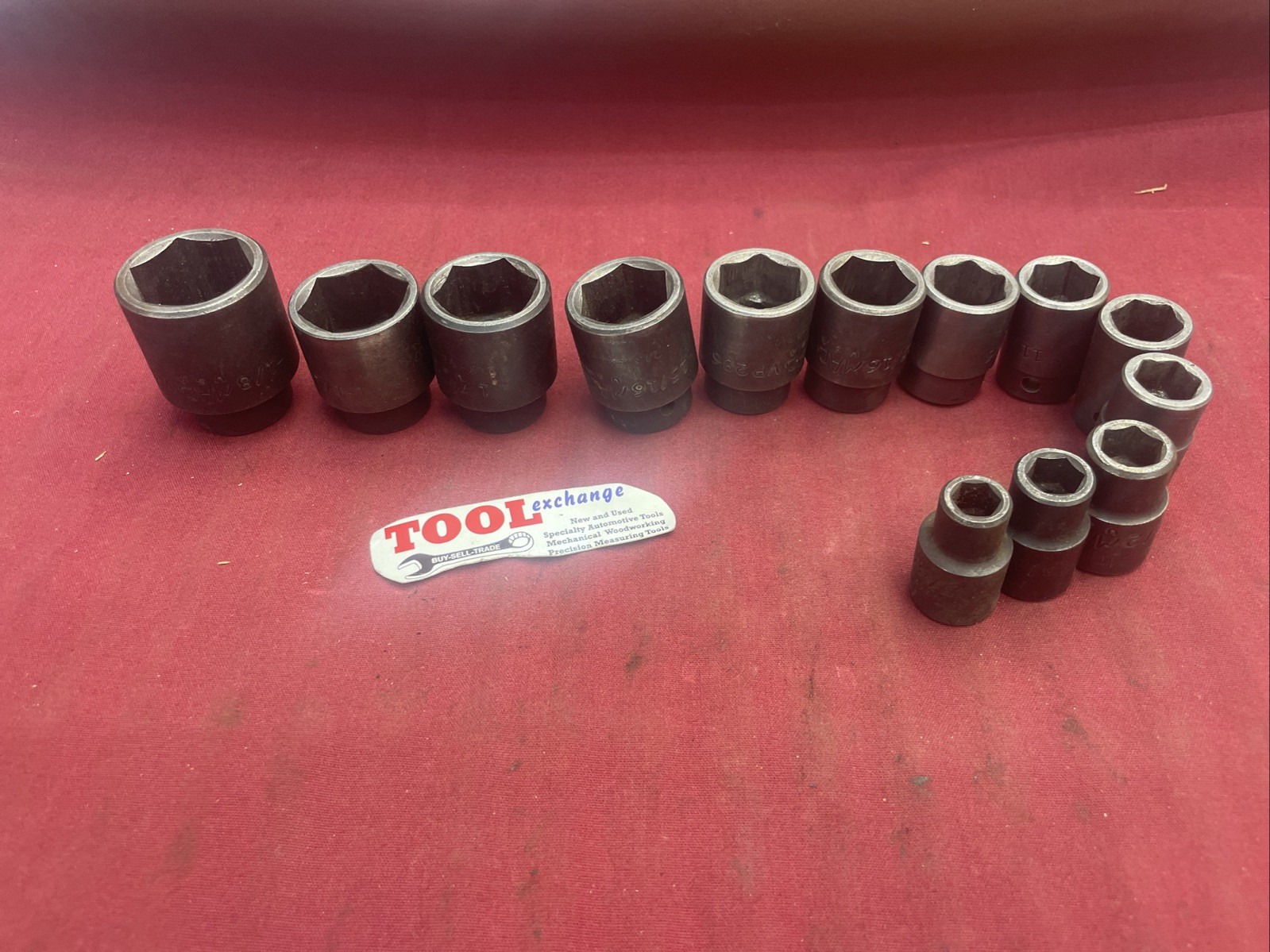 13 Pcs. MAC TOOLS 1/2″ DRIVE 6 PT SHALLOW IMPACT SOCKETS 3/8″- 1-1/8”