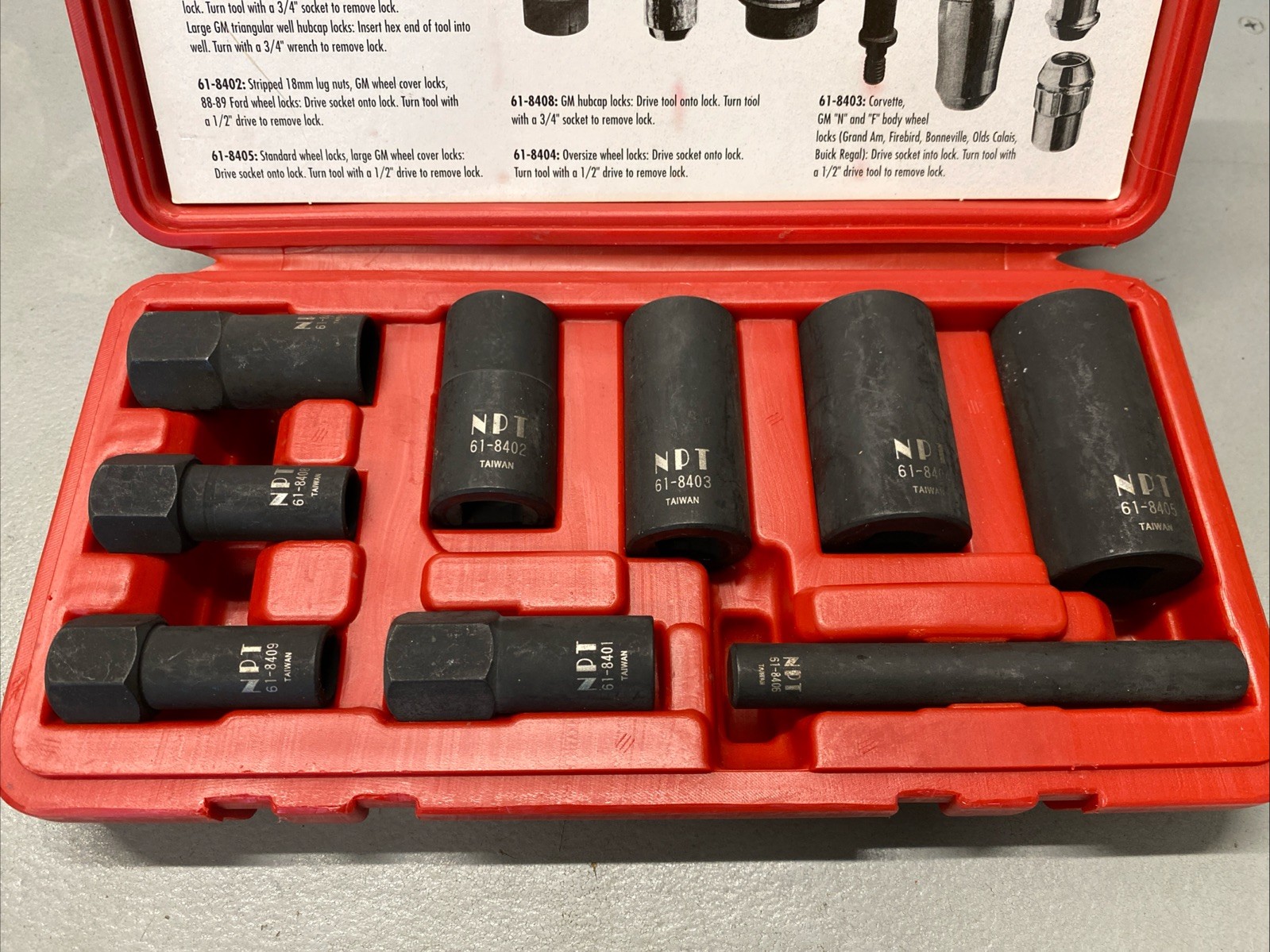 NAPA Professional 61-0321 Wheel Lock Removal Kit Set 9 Pieces