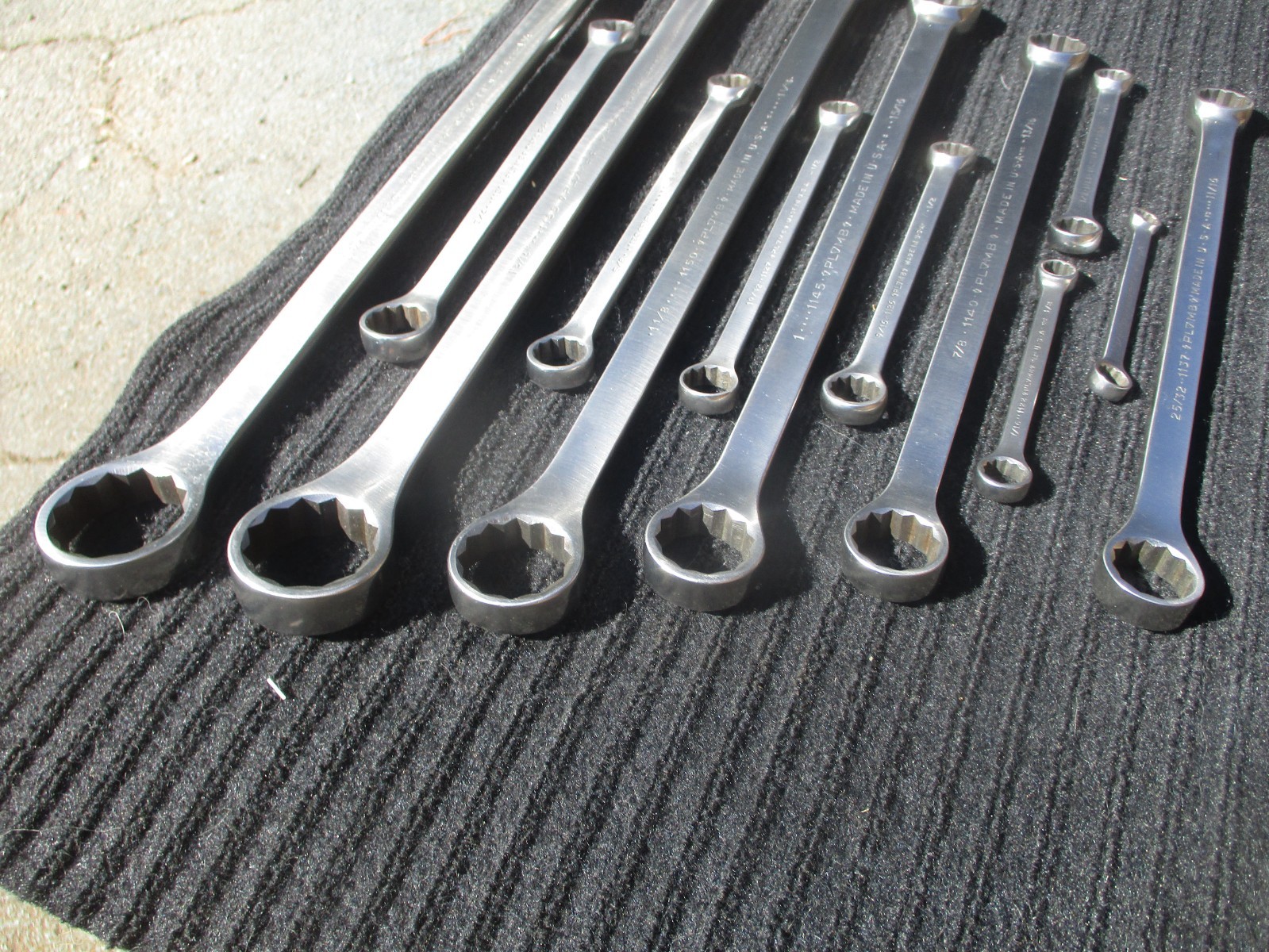 Plomb, Plvmb polished Box Wrench set 5/16 to 1 3/8, 1100 series