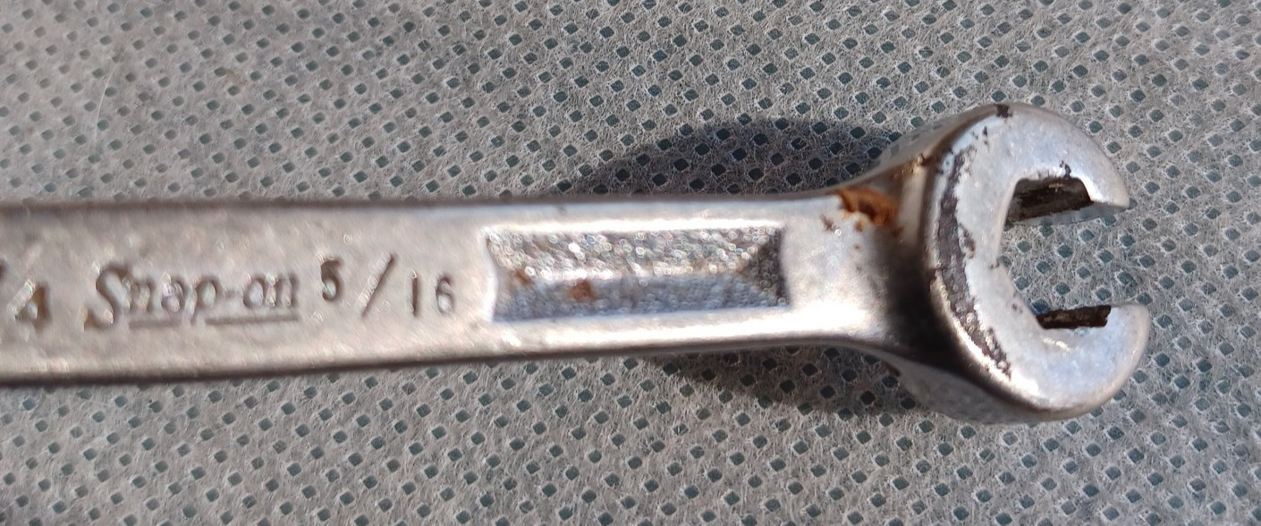 Vintage Snap-On RXH810S 1/4” & 5/16” SAE Flare Nut Line Wrench ~ USA