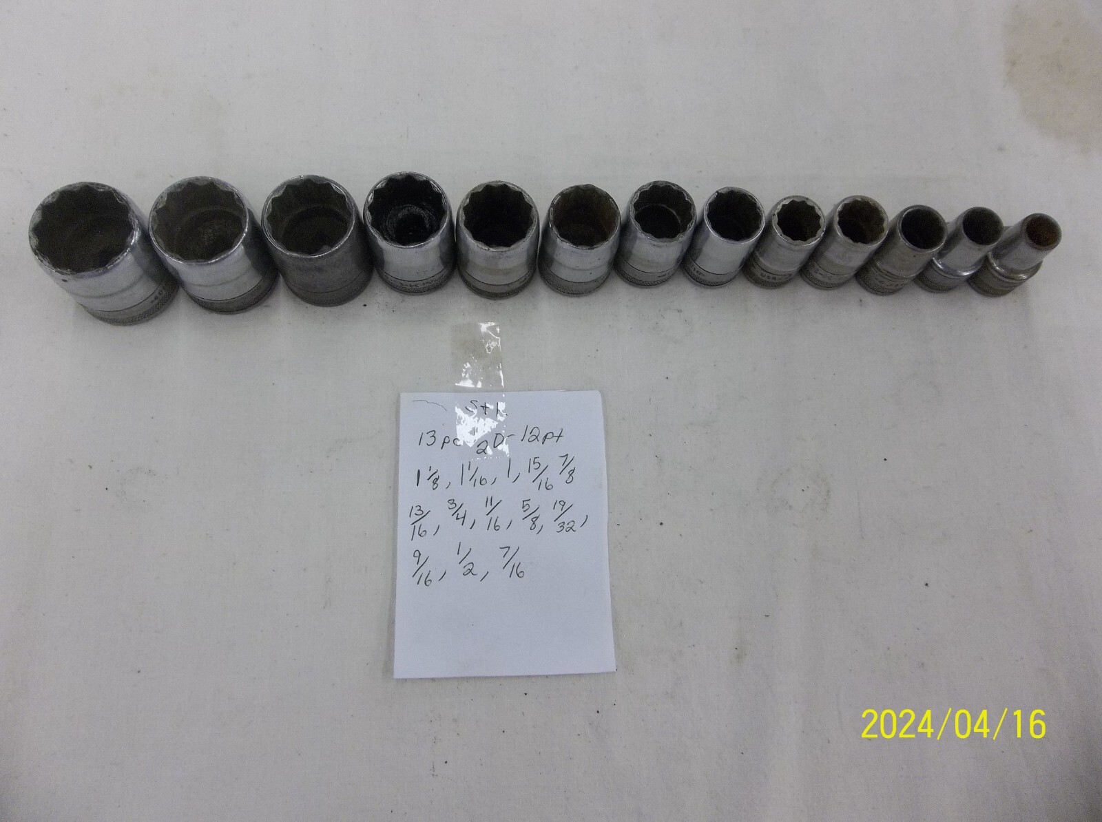 SK 13 PC. 1/2″ DRIVE 12 PT. SAE SOCKET SET 7/16″ TO 1 1/8″