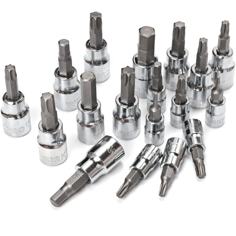 WORKPRO 450Piece Drive Socket Set 1/2″ 1/4″ 3/8″ Drive Ratchet Wrench SAE/METRIC