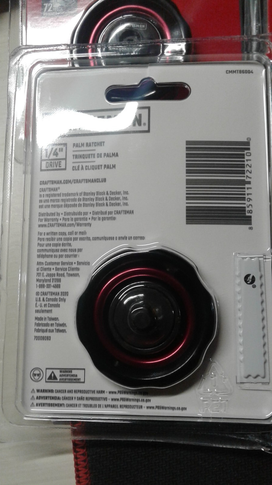 case pack of 4 Craftsman 1/4” Drive Compact Palm Ratchet 72-Tooth CMMT 86004