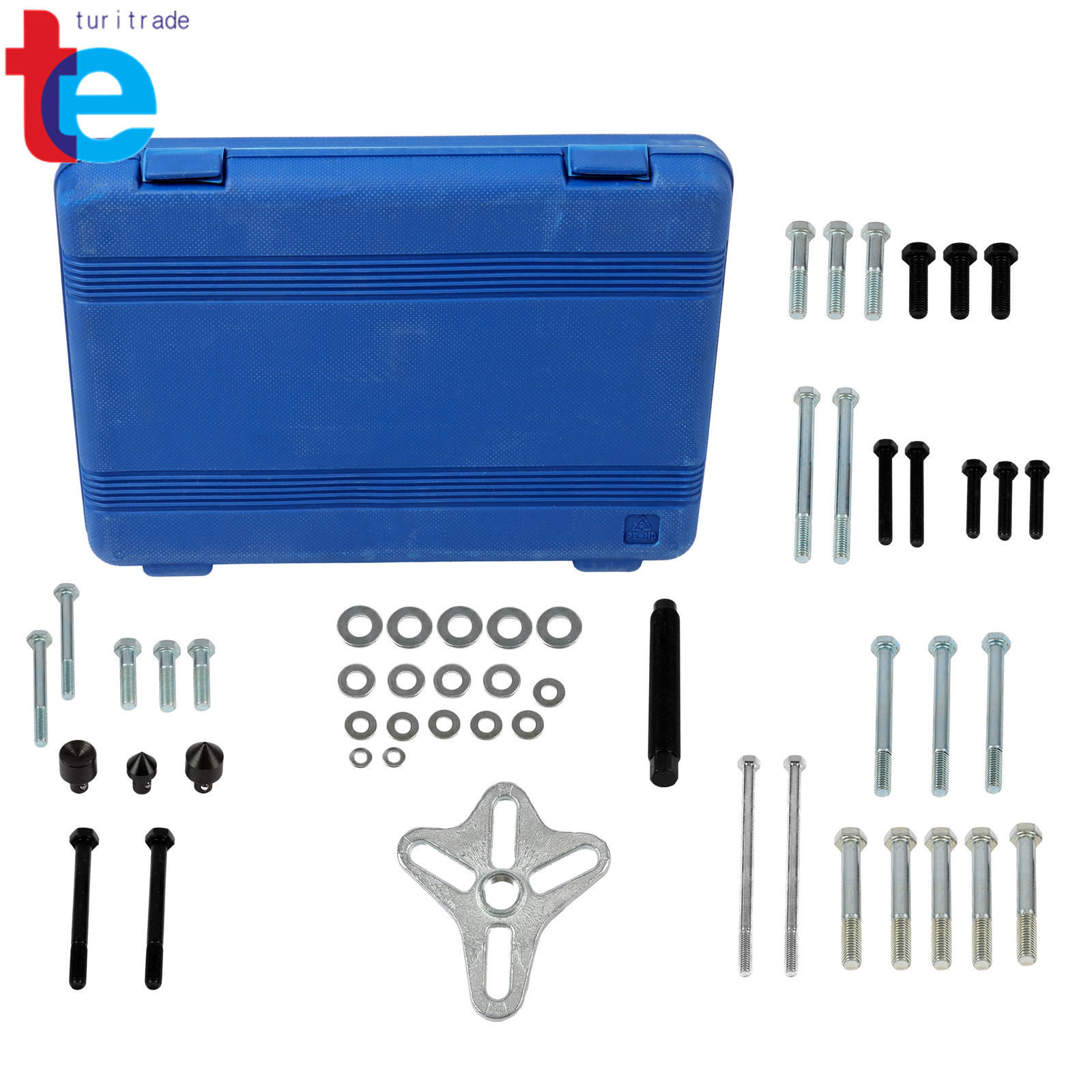 46pcs Harmonic Balancer Puller Steering Wheel Crankshaft Pulley Removal Set