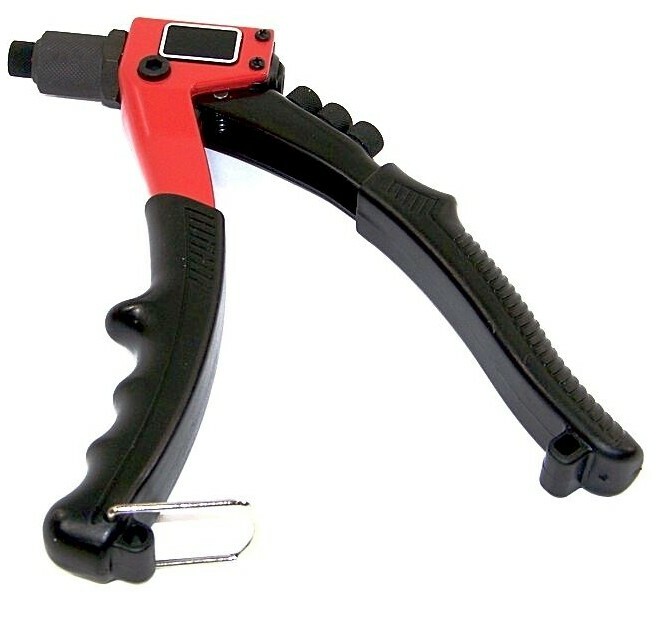 8″ Hand Rivet Gun Pop Riveter Aluminum W/ 100 Rivets 3/32″ 1/8″ 5/32″ 3/16″ H-D