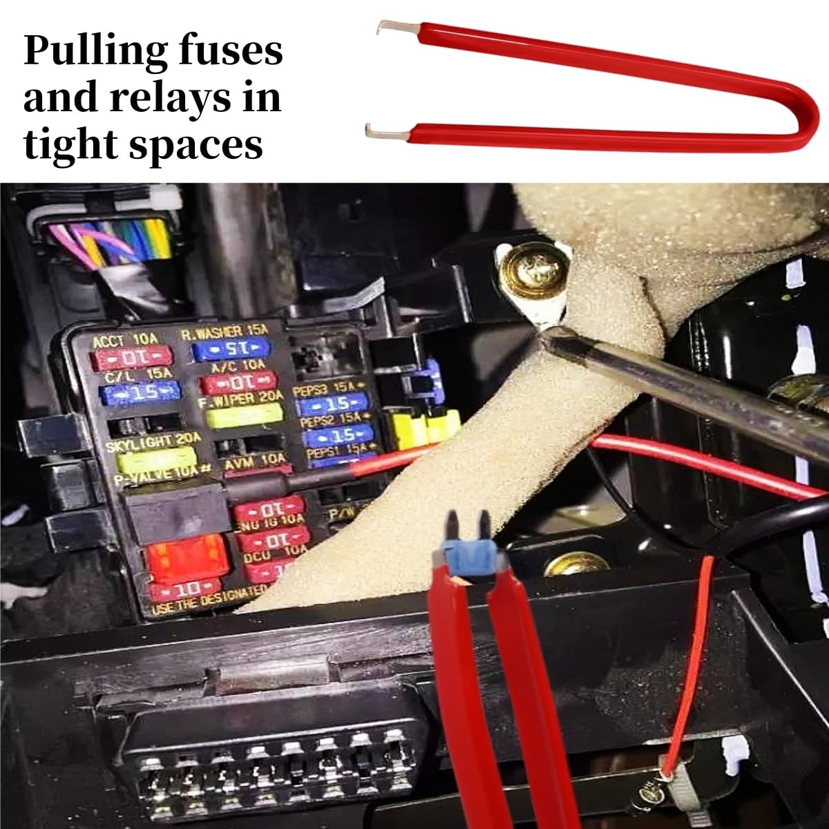KUBOJSDLZ 4-Pack Relay Fuse Puller Pliers – Professional Automotive Tool Red