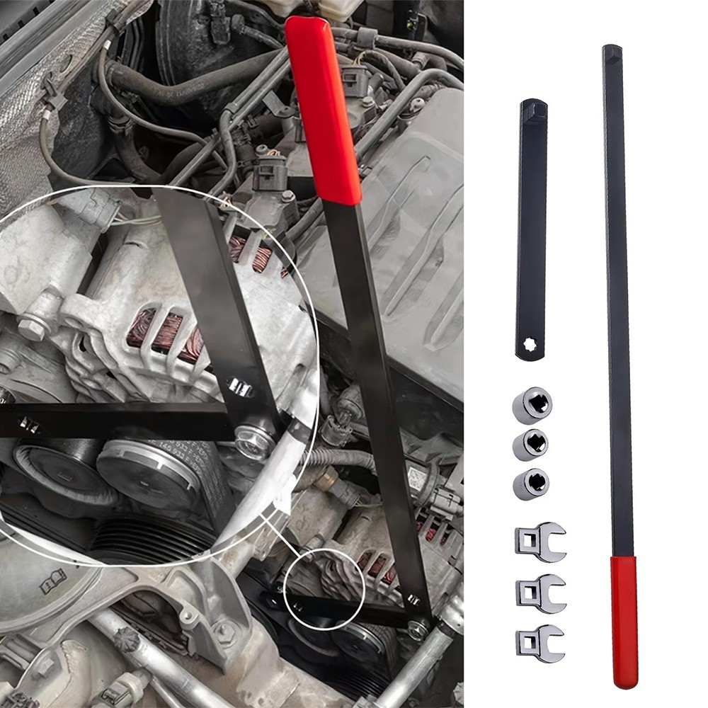 Universal Serpentine Belt Tool Kit 3/8″ 1/2″ Drive Belt Adjust Tightener Wrench