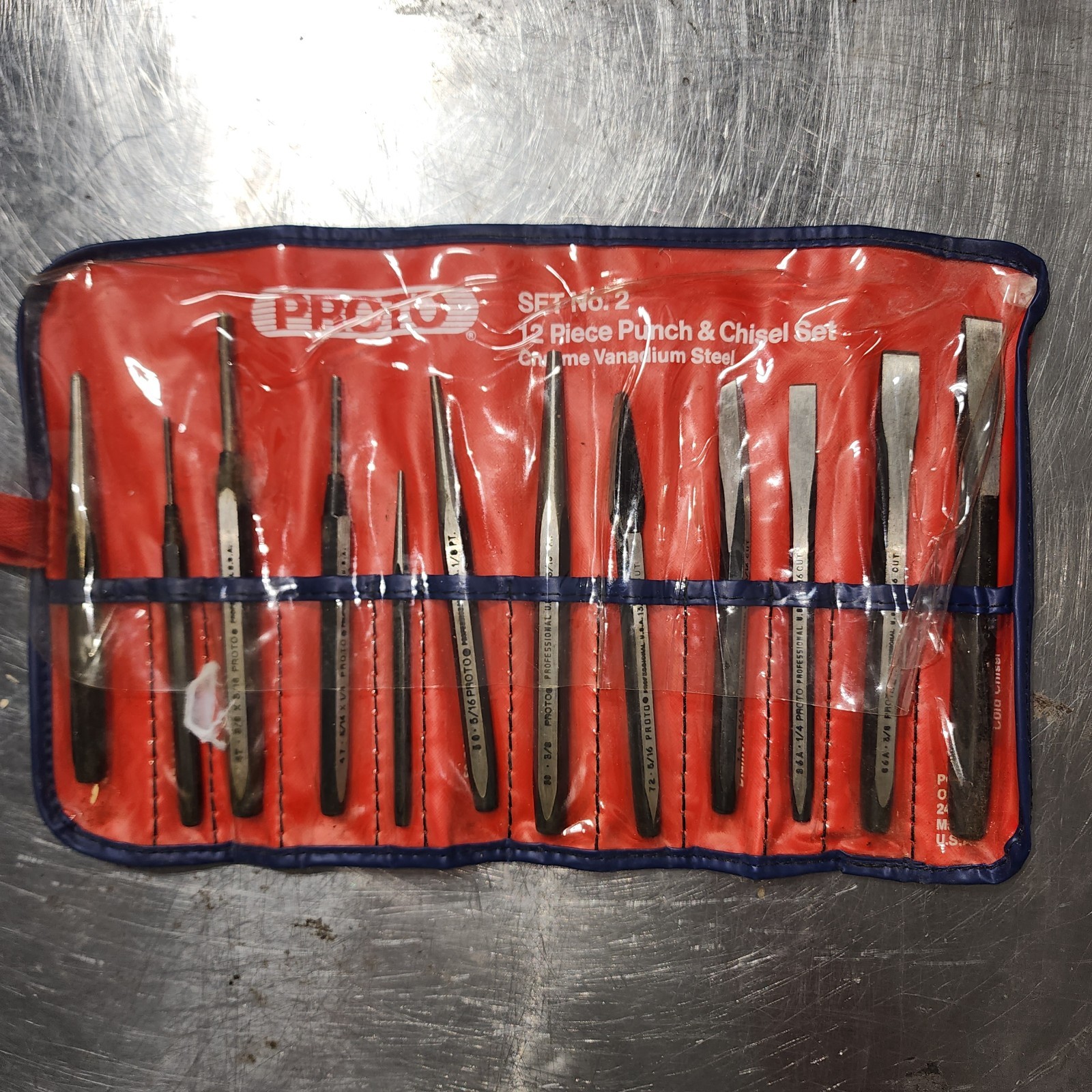 NEW Proto Professional 12pc Punch & Chisel Set No. 2 w/Pouch (MADE USA)