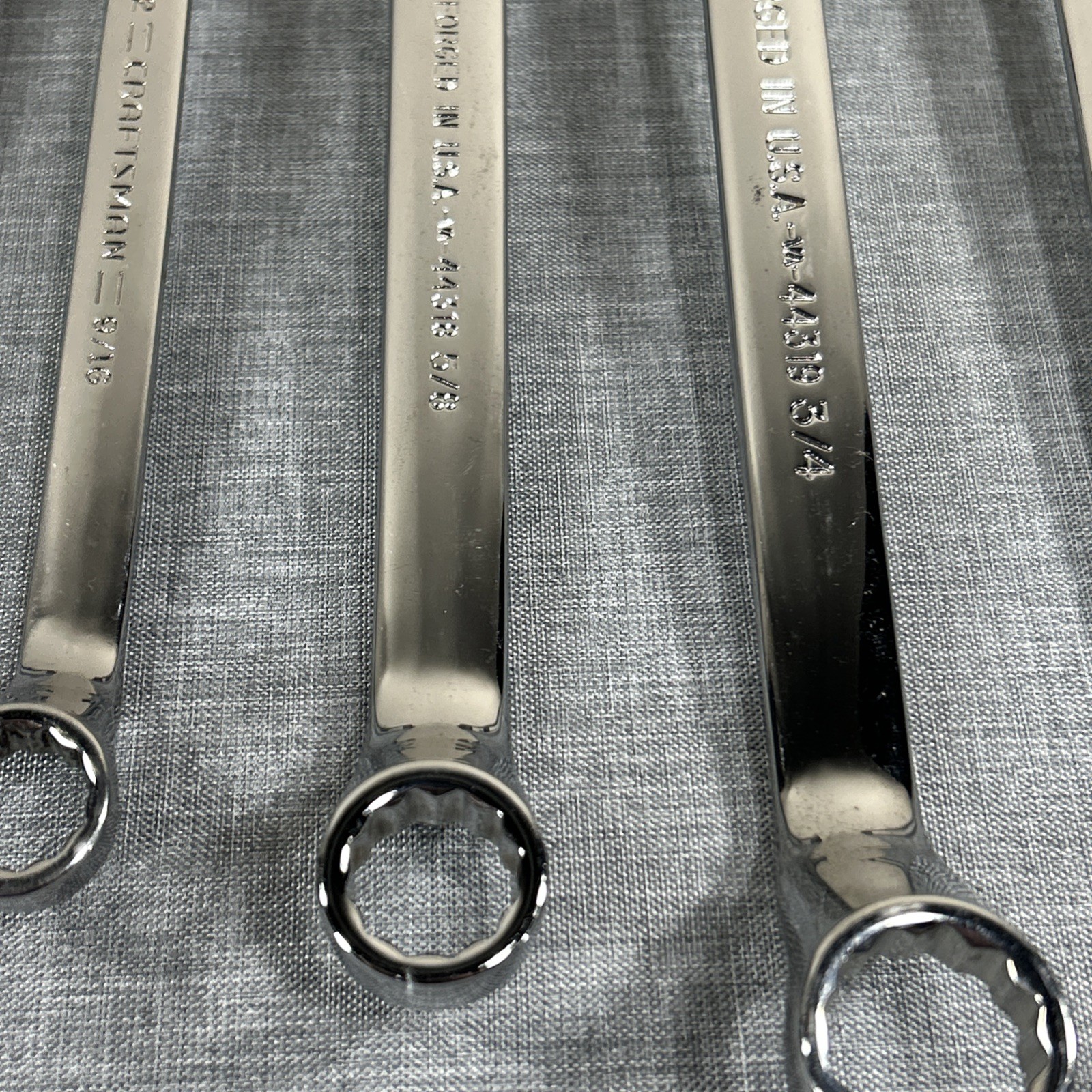 Craftsman USA 5pc SAE 44349 VA Professional Polished Deep Offset Box Wrench Set
