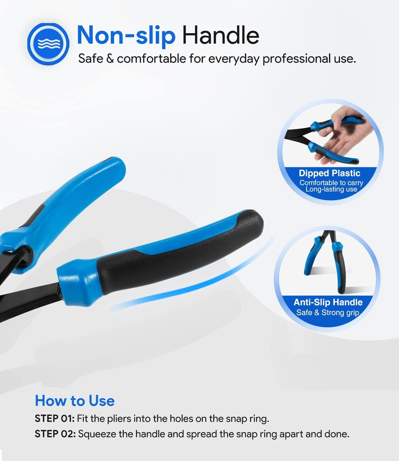70301 ANGLED U-JOINT SNAP RING PLIERS FOR AUTOMOTIVE AND MEDIUM DUTY CARS TRUCKS
