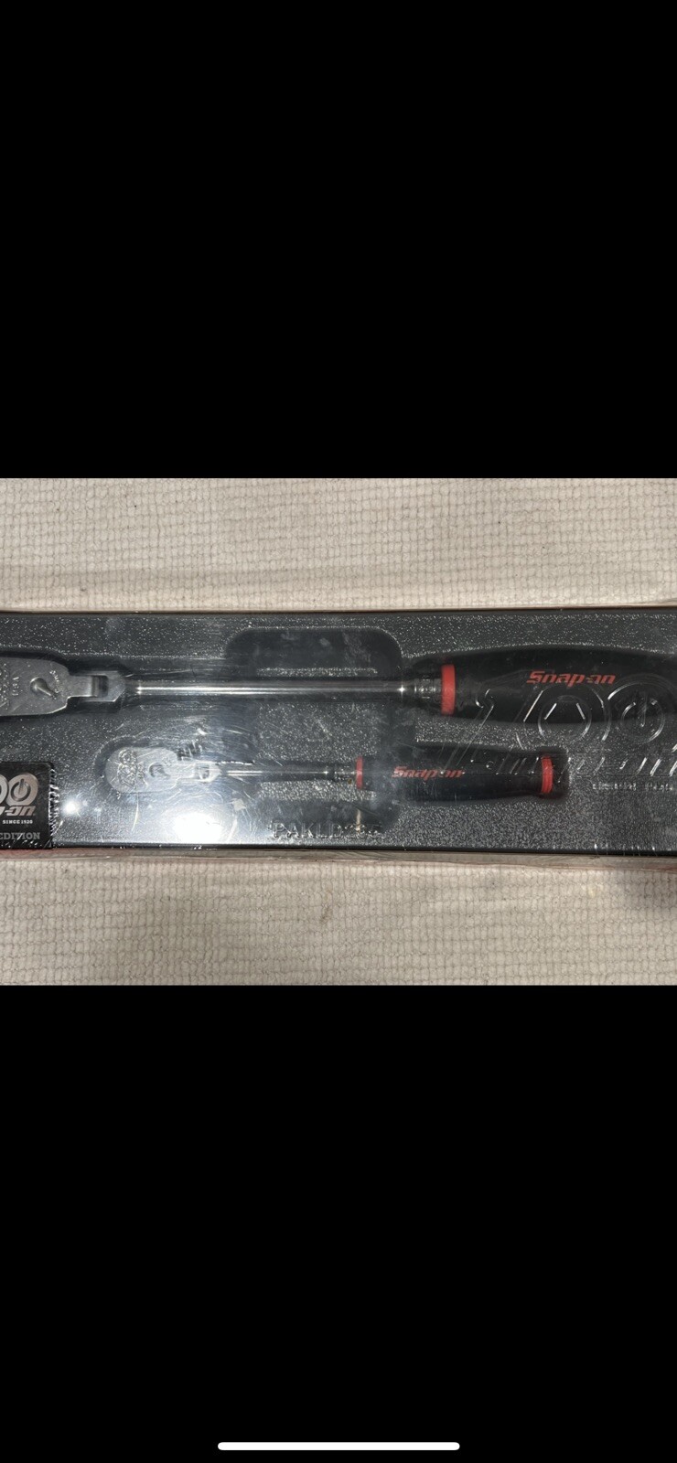 snap on 100th Year 2 pc grip long handle flex-head ratchet 1/4 & 3/8 drive