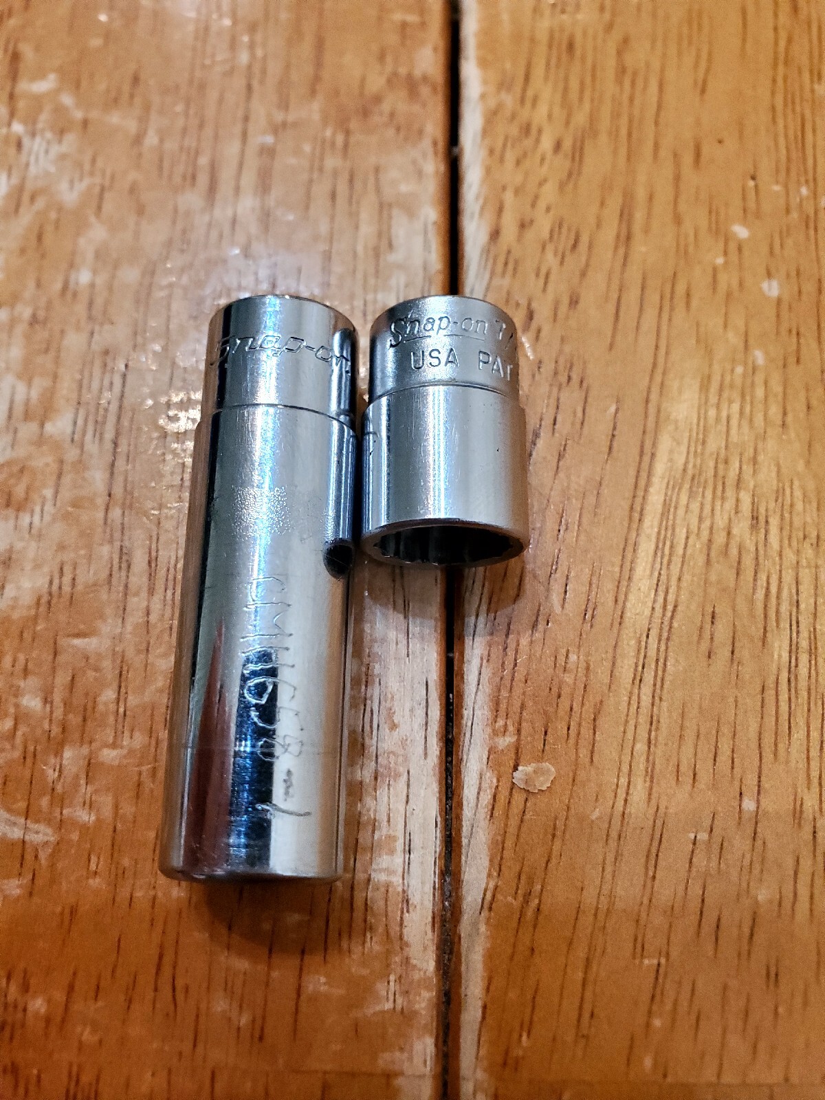 Snap On 1/4 Drive 7/16 12PT Shallow Deep Sockets Lot Of 2