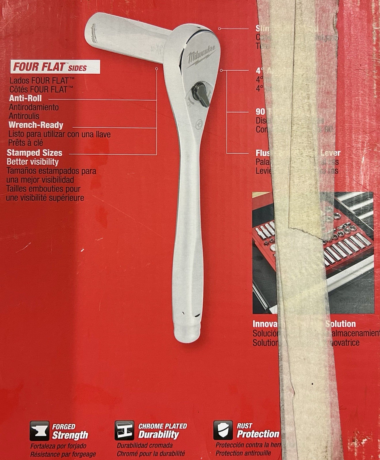 Milwaukee 3/8″ Drive 56pc Ratchet & Socket Set FOUR FLAT SIDES 48-22-9008 NEW