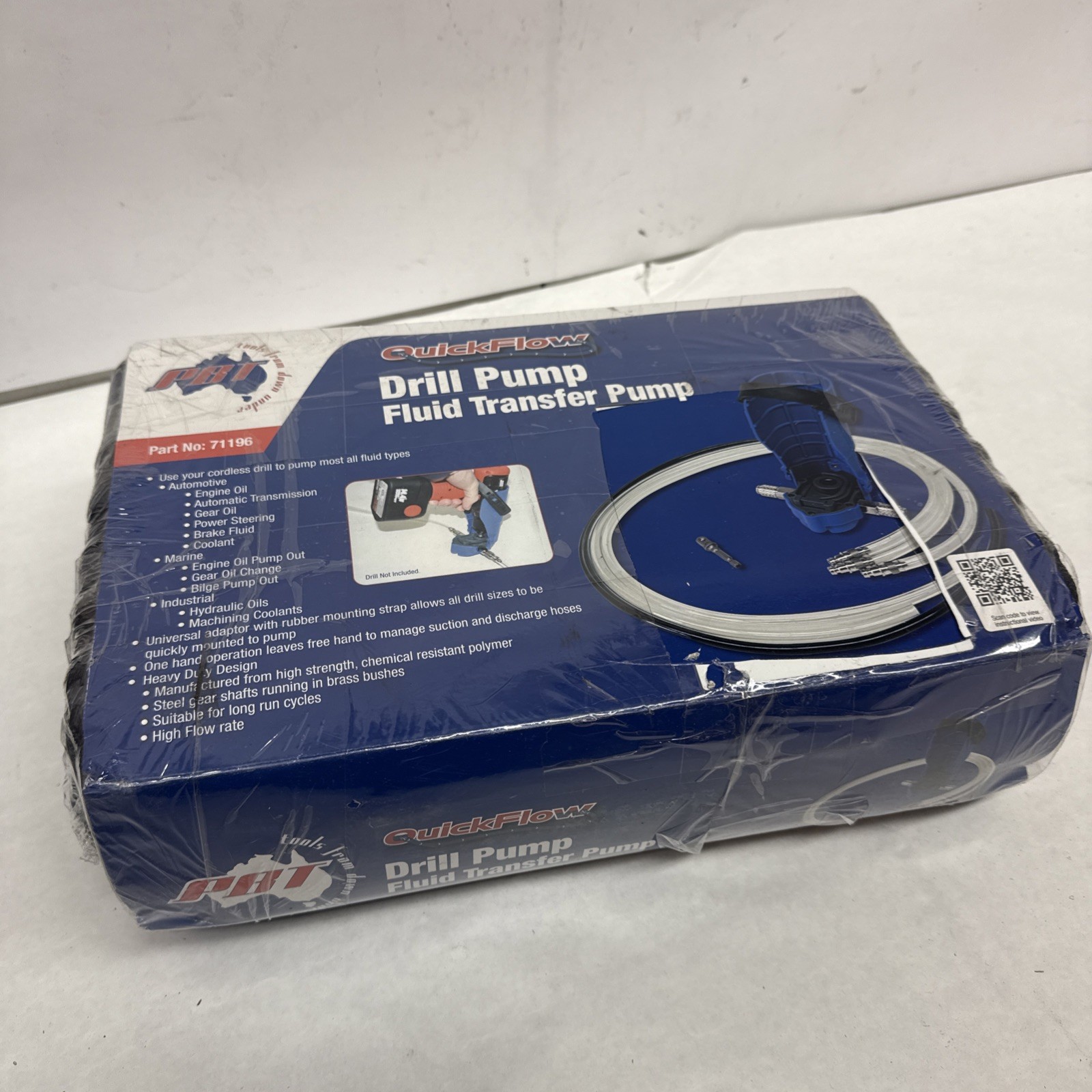 PBT Quick Flow Fluid Transfer Drill Pump Kit w/ Quick Change Hoses & Case #71196