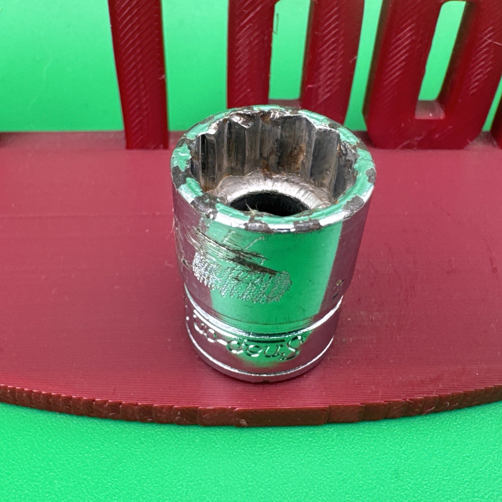 Snap On F161 3/8″ Drive 12-Point SAE 1/2″ Shallow Chrome Socket Engraved 3