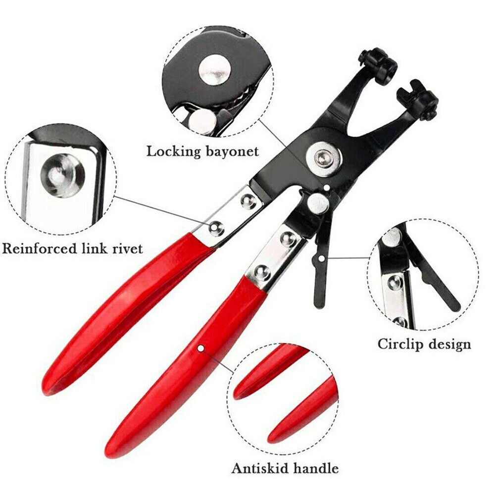 45° Hose Clamp Pliers Water Pipe Fuel Coolant Clip Ring-Type or Flat-Band Hose