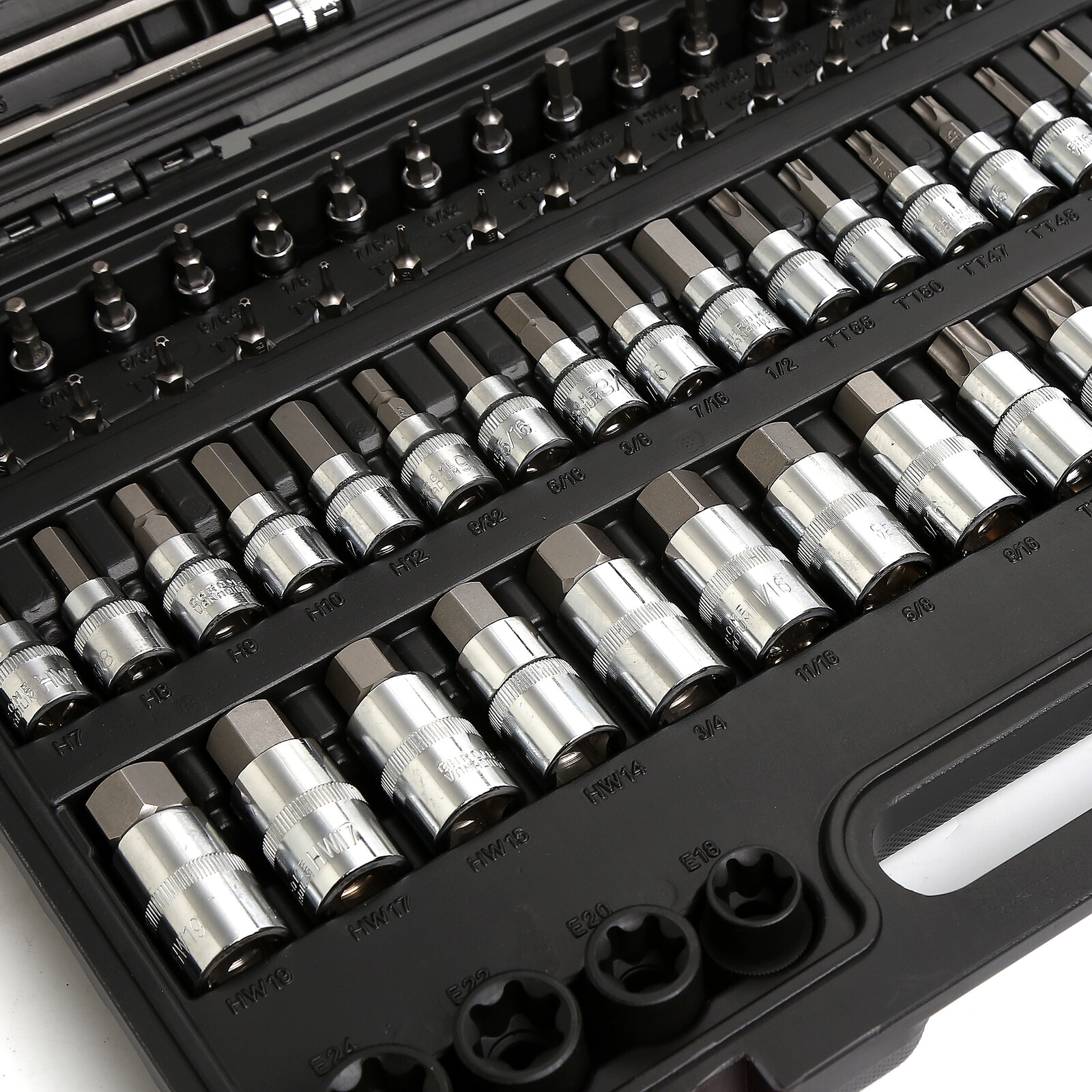 107pcs Master SAE Metric Hex And Torx Bit Long Socket Tool Set