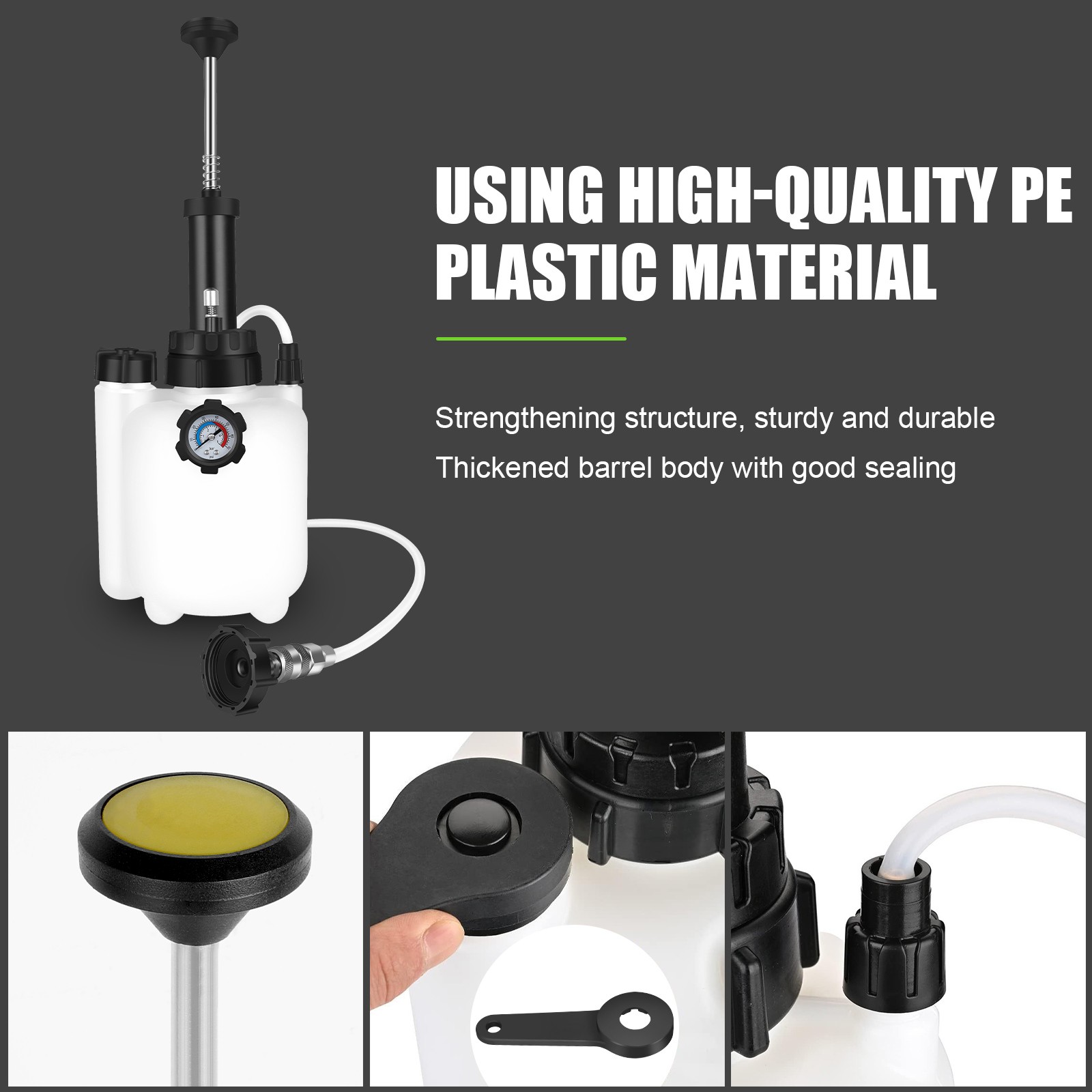 3L Car Brake Bleeding Clutch Fluid Bleeder Pneumatic Vacuum Pump Tester Tool Kit
