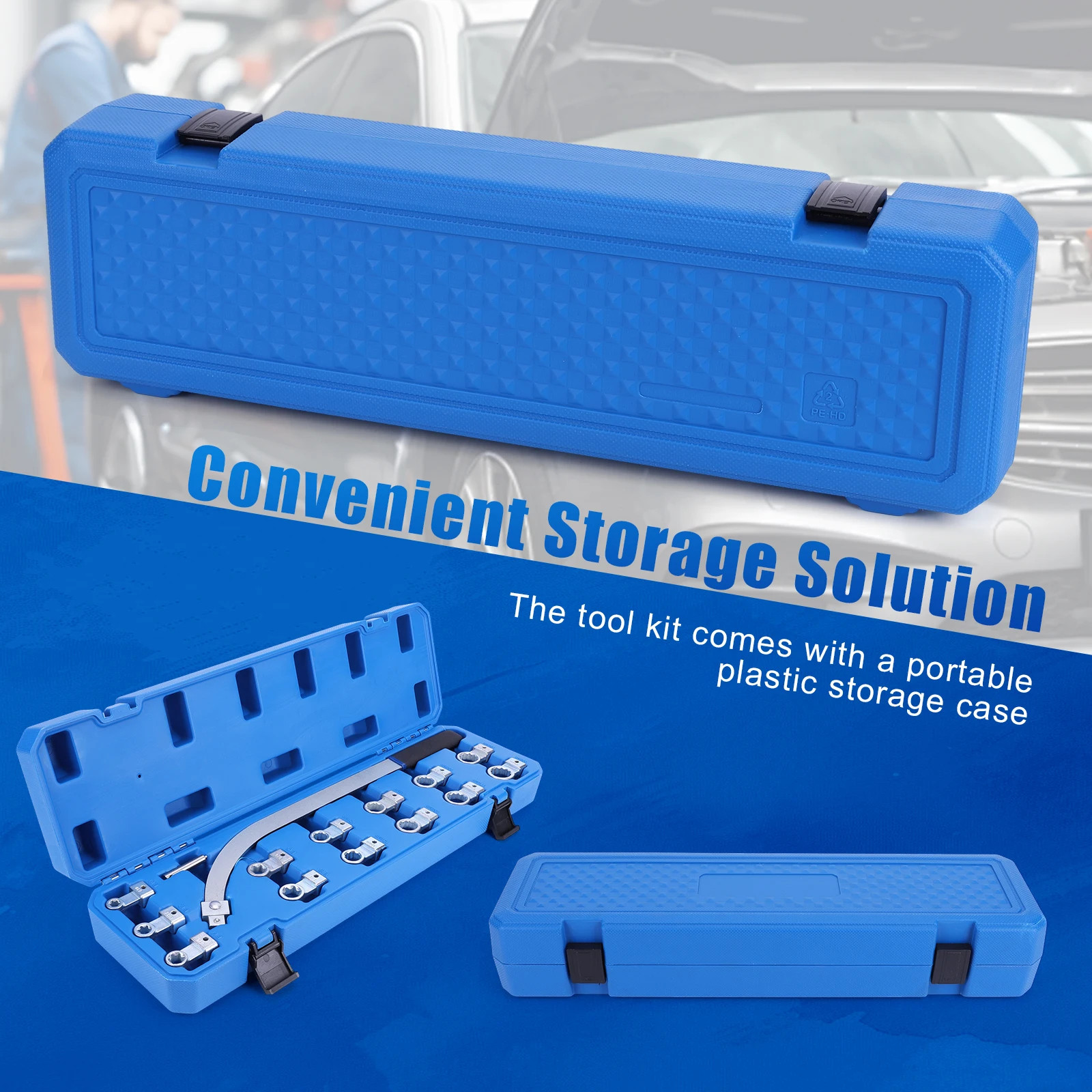 Llave Tensor Correa Auxiliar Belt Tensioner Tool Kit 12-19mm Universal 15PCS