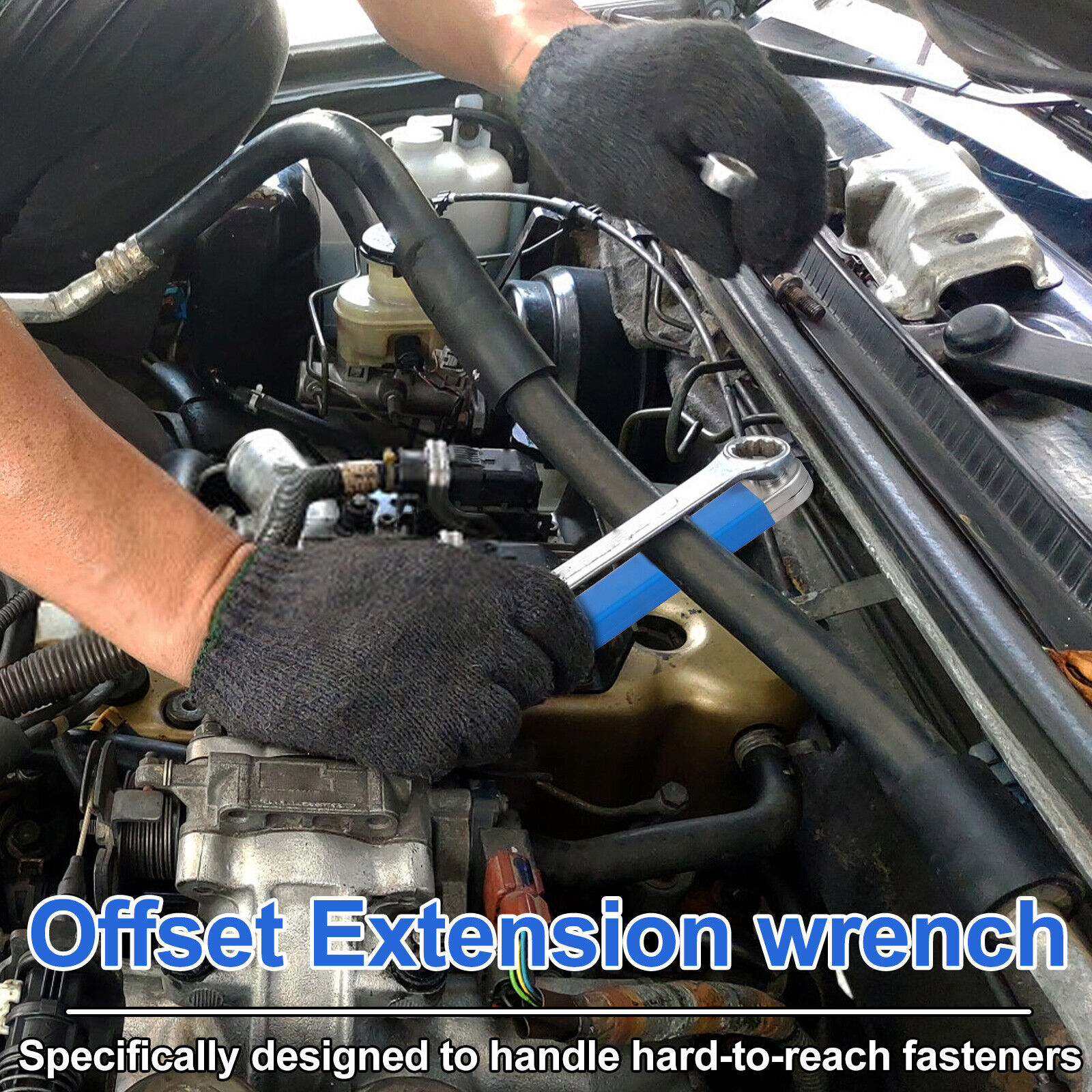 1/2X Offset Extension Wrench Set Multifunctional Ratchet Spanner Wrench +Adapter