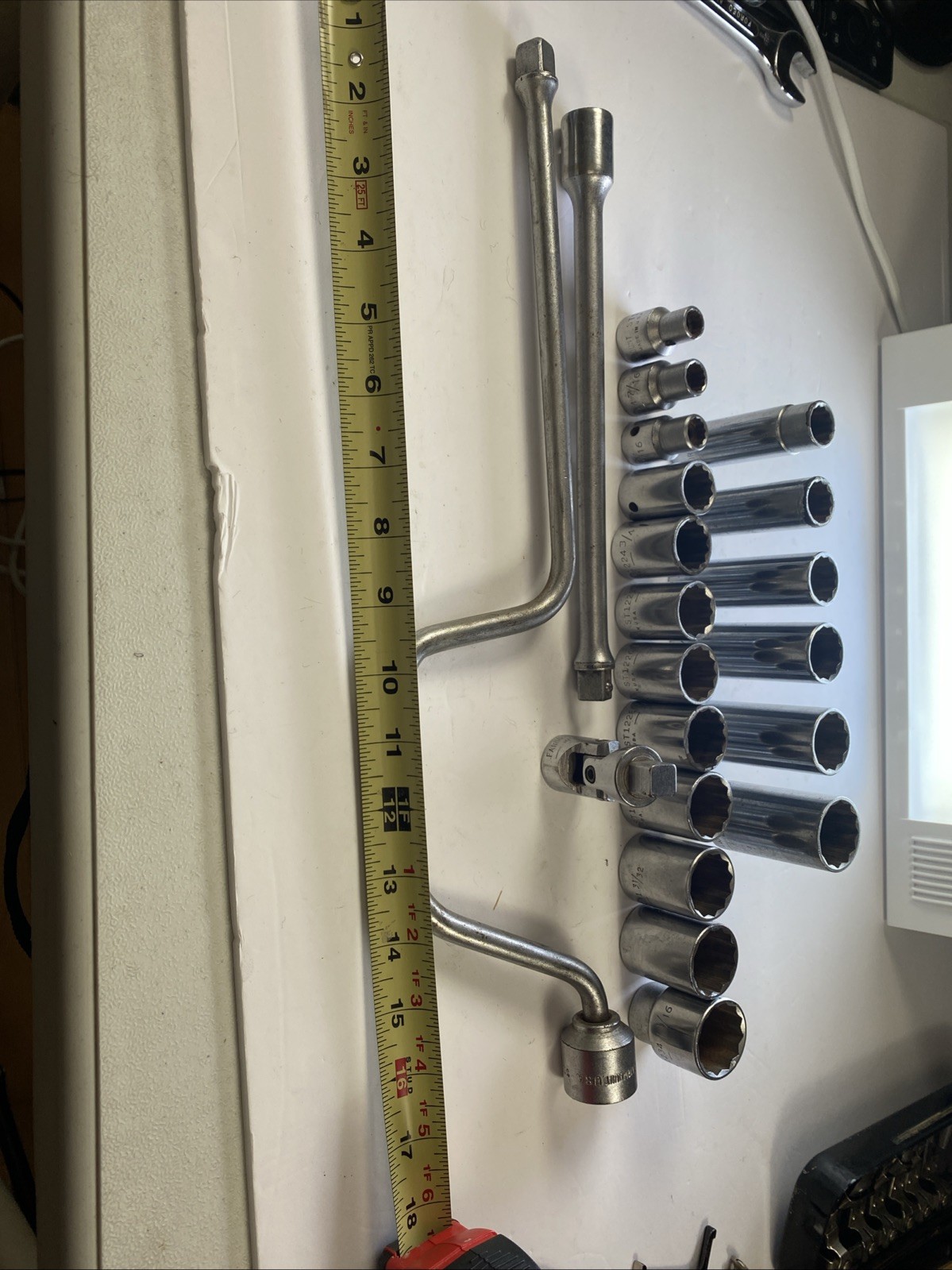 Vintage Fairmount USA Socket Set Lot 21 Pc Deep Std Handles SAE