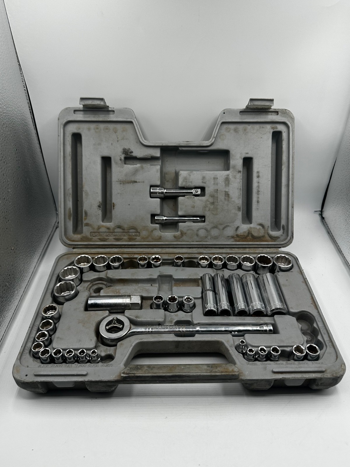 Craftsman 50pc Mechanics Ratchet Socket Set Metric & SAE Vtg USA MISSING PIECES