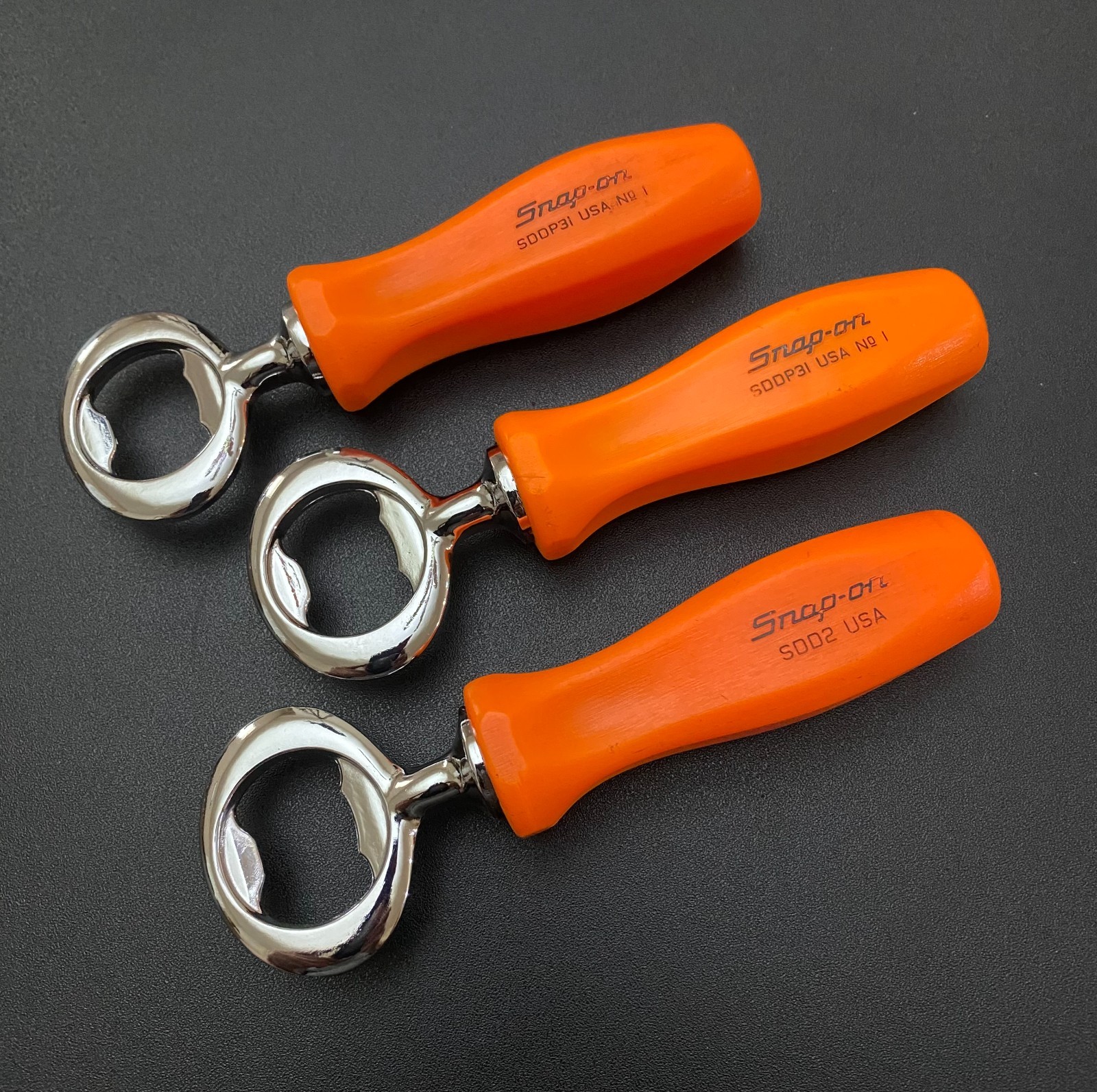 Snap-On Bottle Opener [ Seller’s Creation ] Chrome & Orange 5.5″