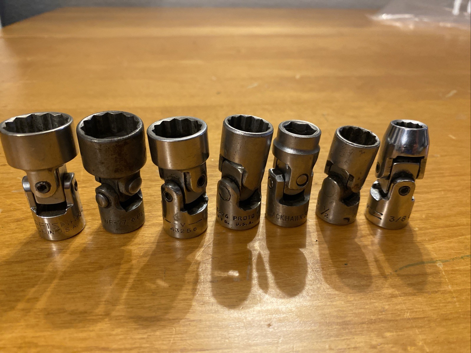 Lot Of Swivel Sockets Craftsman, Proto, Blackhawk All USA Made