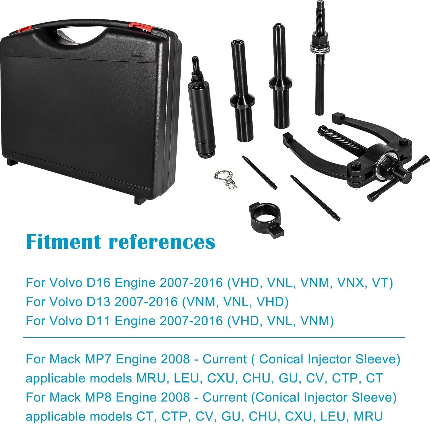 INJECTOR SLEEVE NOZZLE CUP TUBE REMOVAL & INSTALL TOOL FOR VOLVO D11 D12 D13 D16