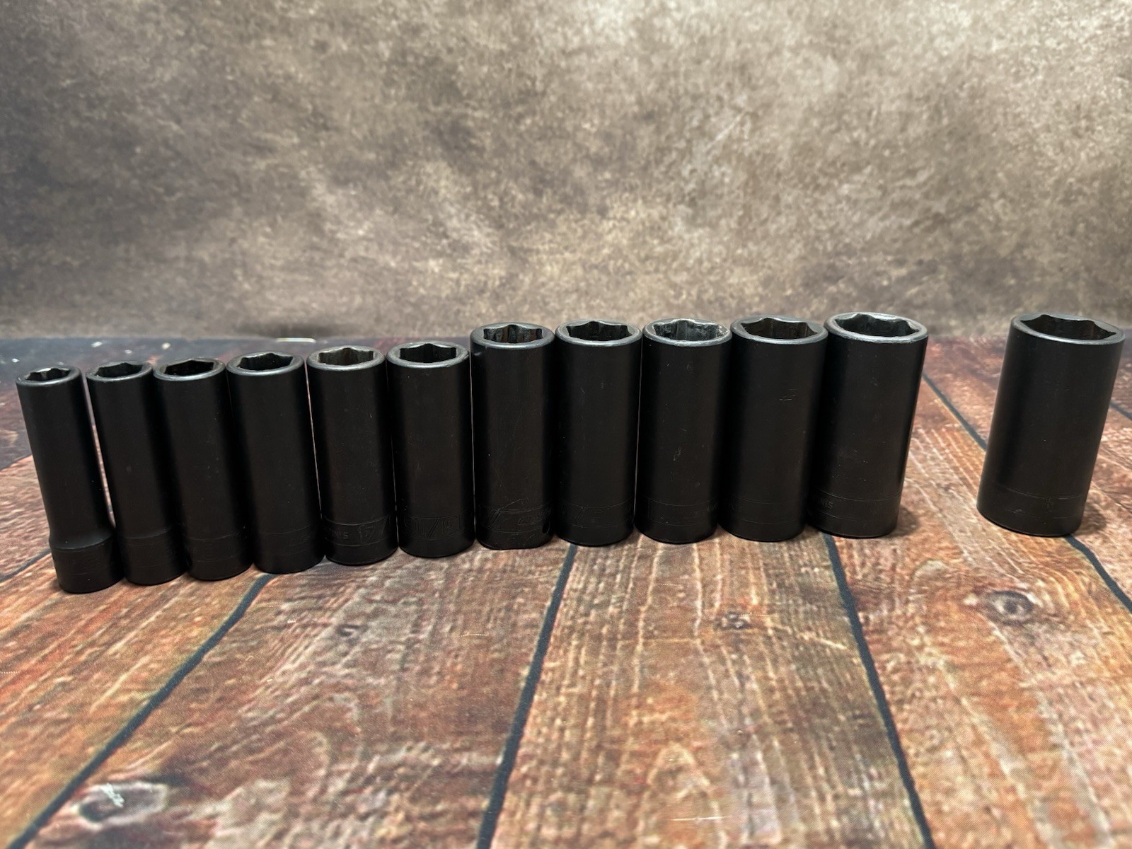 Snap On 313SIMA 1/2″ Flank Drive 6-Pt SAE Deep Impact Socket Set *MISSING 1PC*
