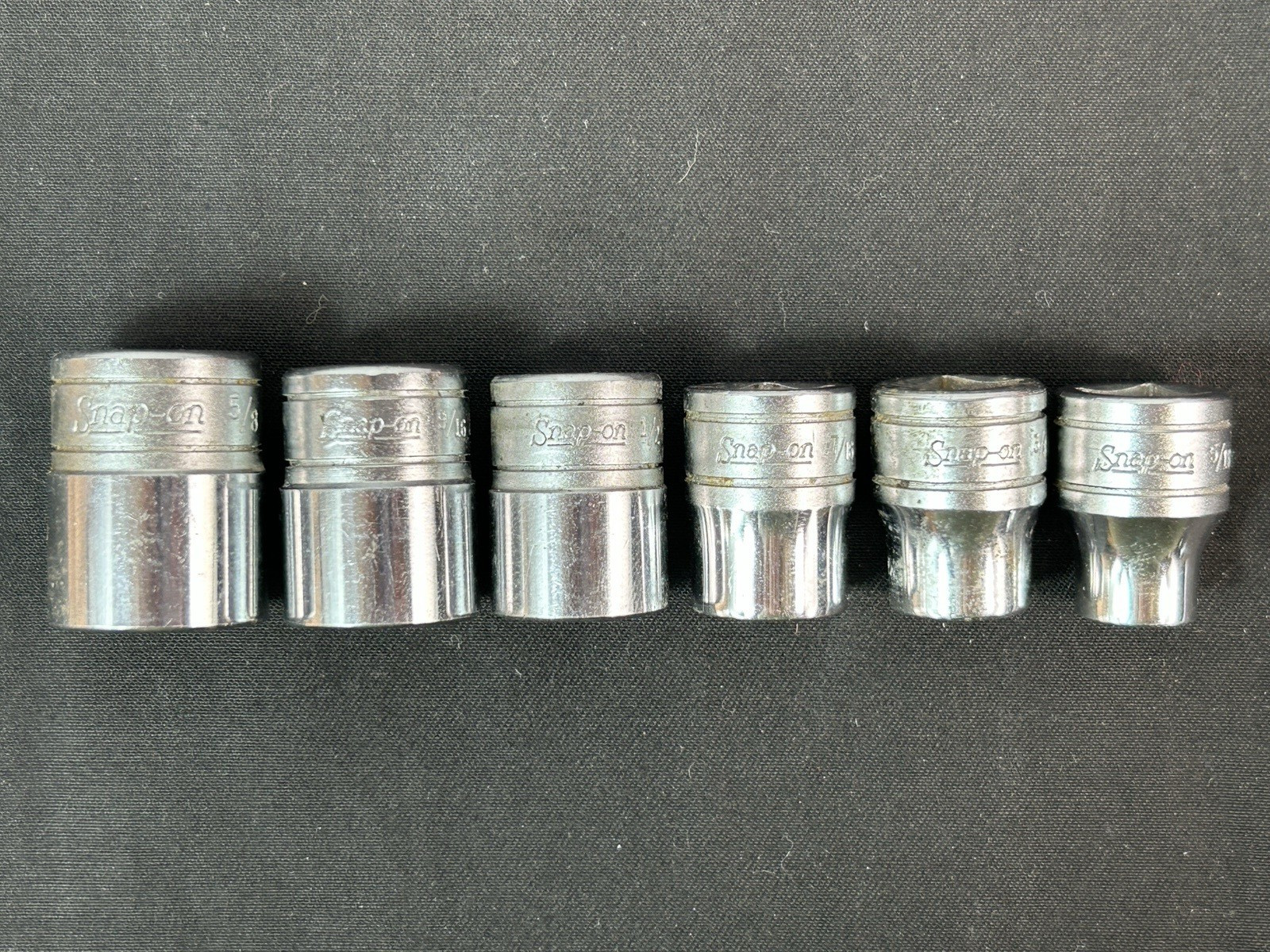 Snap-On F Series 3/8″ Dr 6pc 12pt Socket Set 5/16, 3/8, 7/16, 1/2, 9/16, 5/8