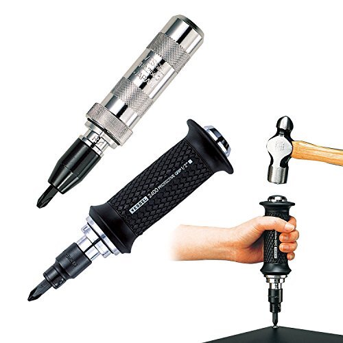 Vessel Manual Impact Driver Set 5/16 Hex Bits 1/2 Drive Phillips Flat 250001 NEW
