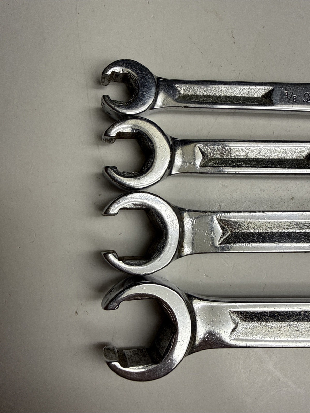 SNAP-ON 6PT DOUBLE FLARE END WRENCH SET 3/8 7/16 1/2 9/16 5/8 11/16 3/4 13/16