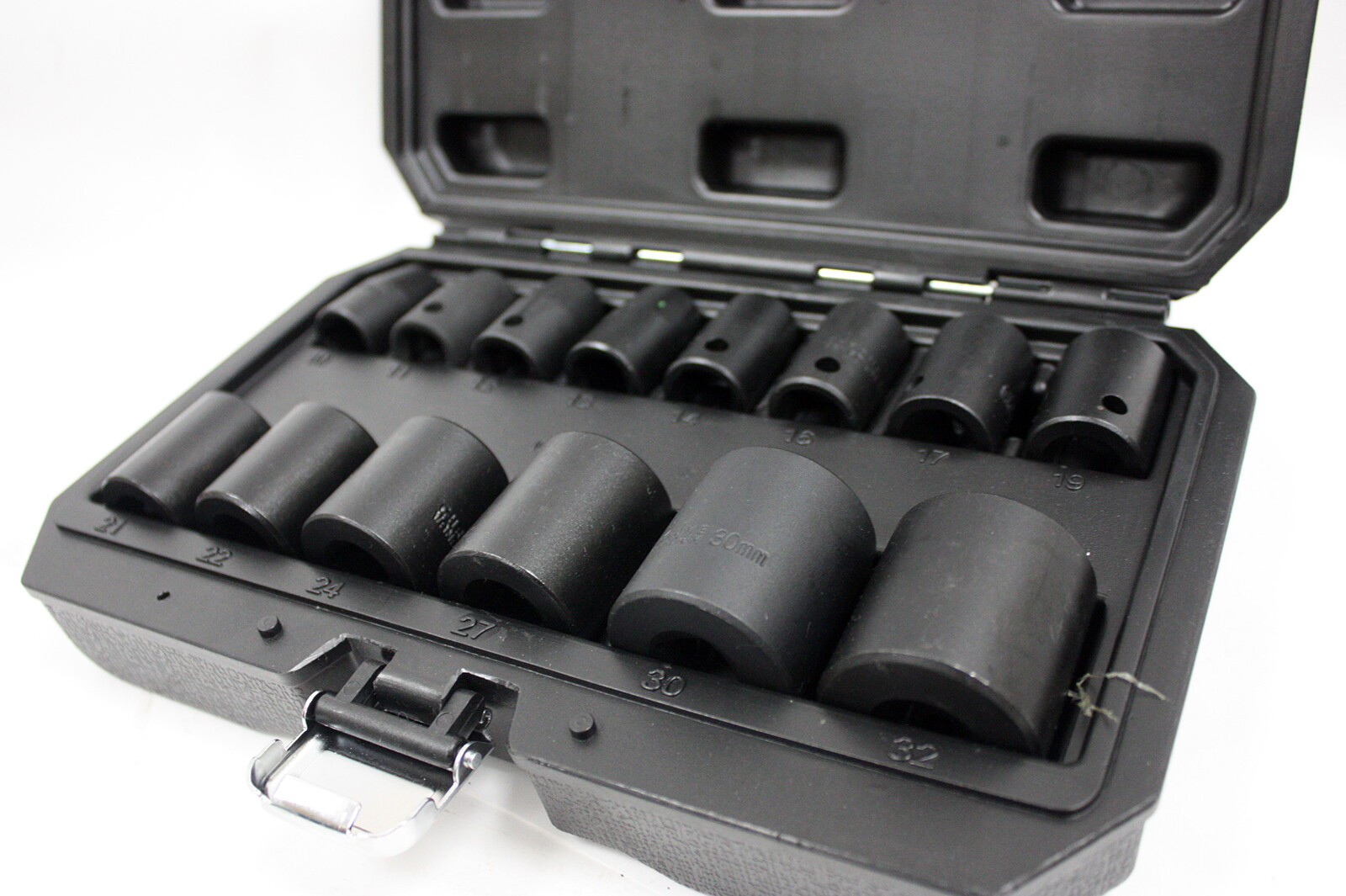 14 pcs Shallow Metric Impact Sockets set 6 Point 1/2″ Dr. CRV 10mm ~ 32mm