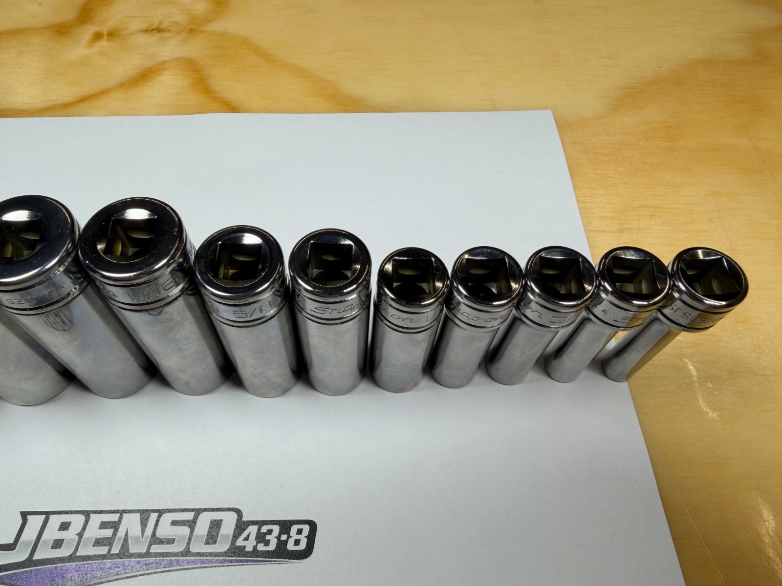 Snap-on Tools NEW 13pc 3/8″ Drive SAE 6pt Chrome Deep Bonus Socket Set 213SFSY