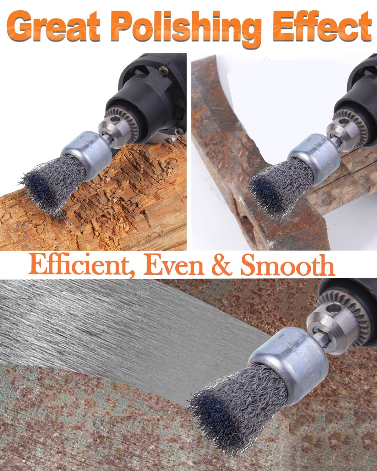 Rocaris 30 Pack Carbon Steel Wire Wheel Brush with 1/4-Inch Hex Shank, Pen…
