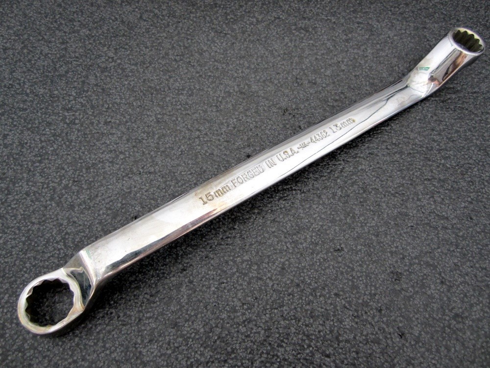 Vintage Craftsman 13mm x 15mm Offset Box End Wrench 44362 Polished Made in USA