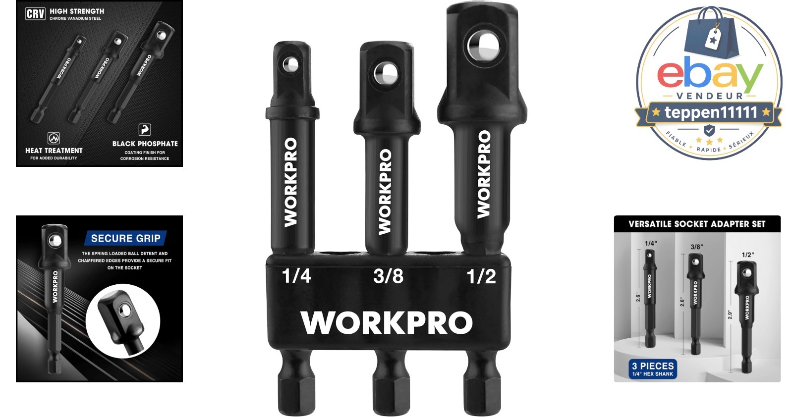 Piece Socket Adapter Extension Set for Power Drill & Impact Driver