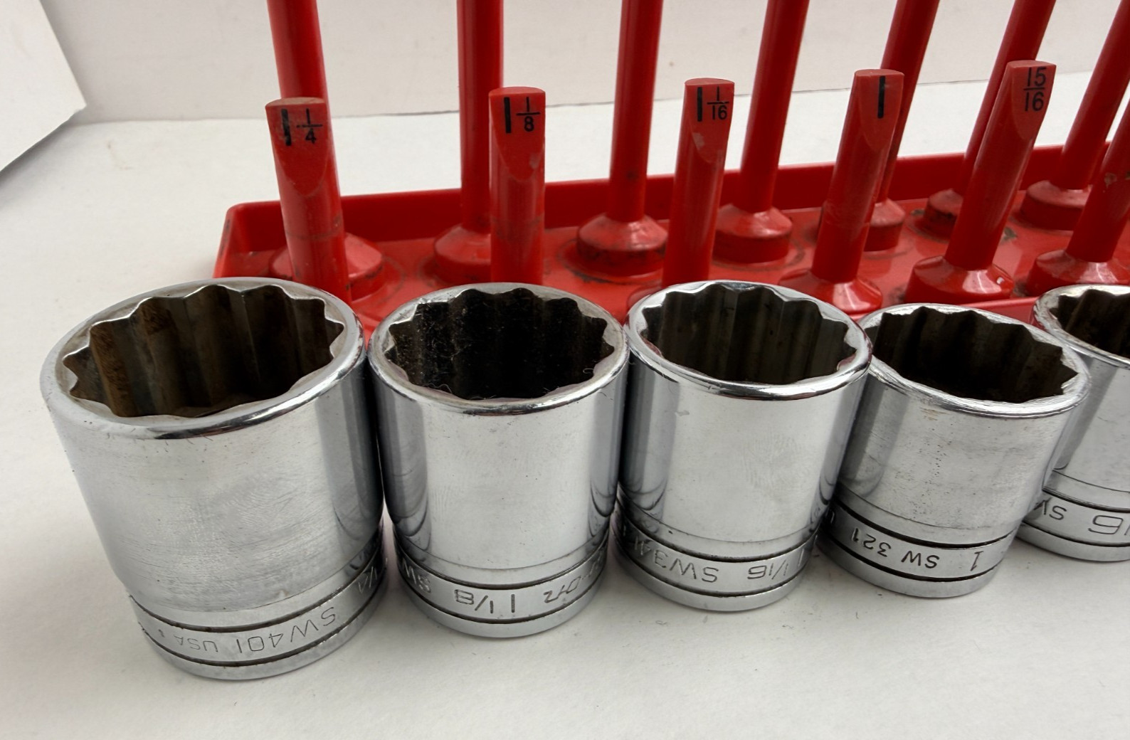 Snap-on Tools USA 14pc 1/2″ Drive SAE Shallow 12pt Socket Set