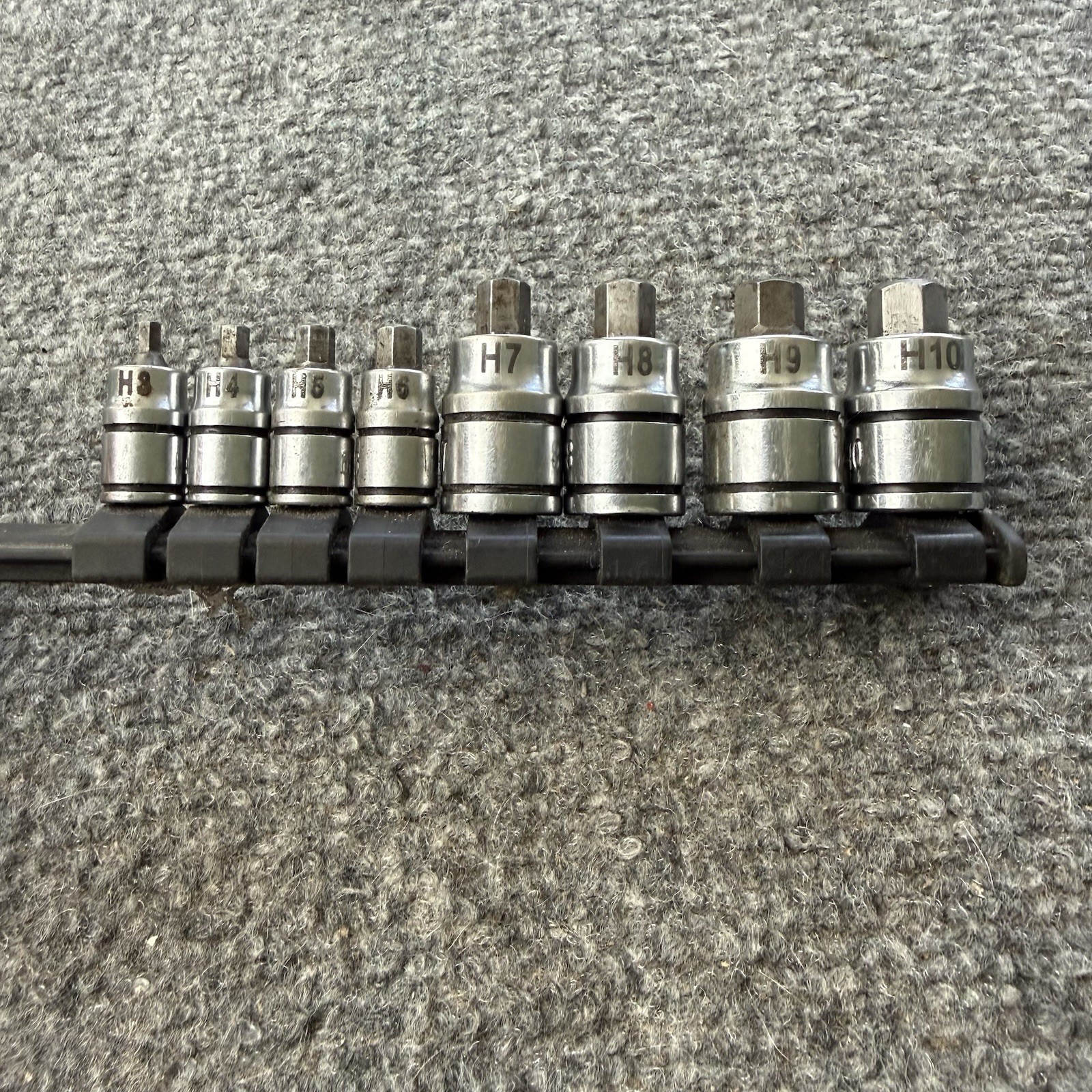 Matco Tools 8 Pcs Metric Stubby Allen Hex Socket Set 3mm-10mm 1/2” & 3/8” Drive