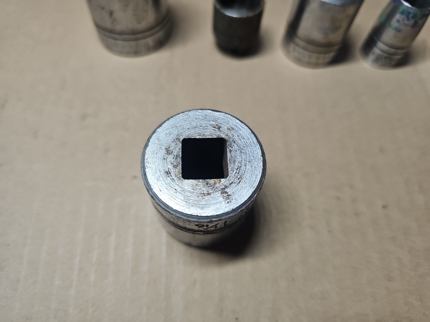 Lot of 7 Vintage Plvmb Plomb Sockets 7/8, 1-1/16, 1-1/8, 1/2