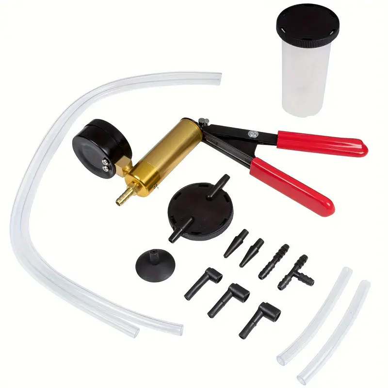 Hand Held Vacuum Pressure Pump Tester Set Brake Fluid Bleeder Bleeding Kit + Box
