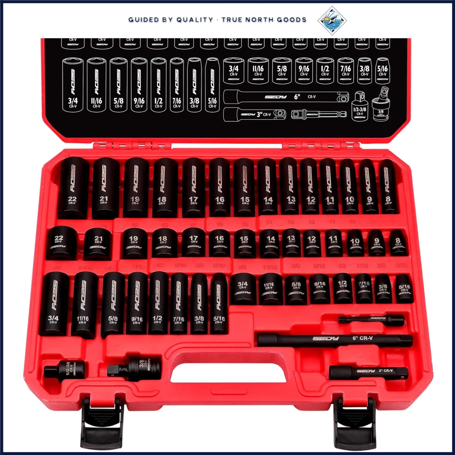 Complete 49-Piece 3/8-Inch Socket Set with Extension Bars and Universal Joint