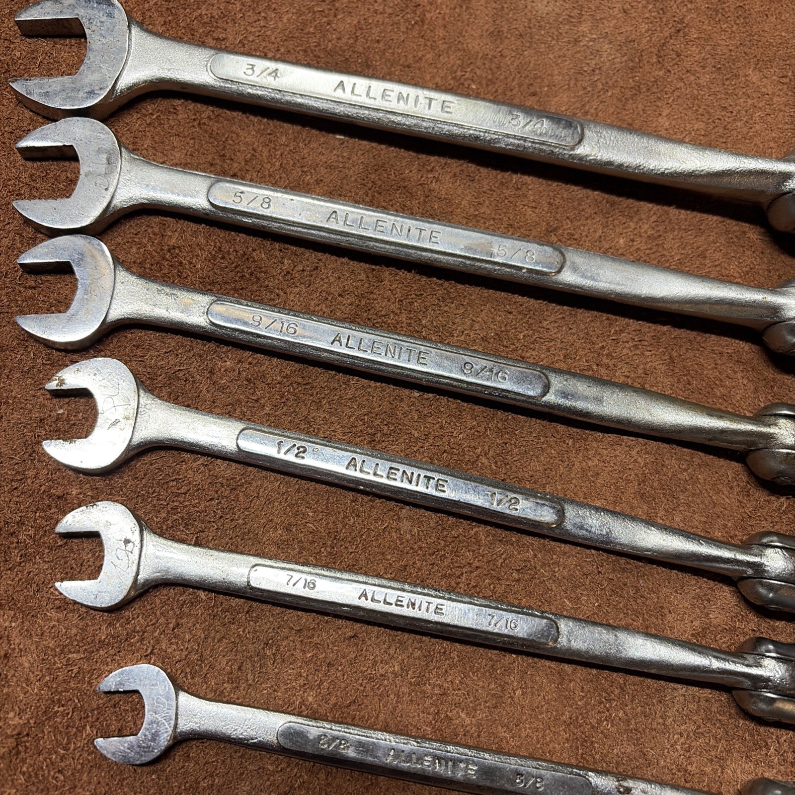 Allenite 3/8″ to 3/4″ SAE 12 PT Saltus Flex Combo Wrench Socket Set Rare Japan