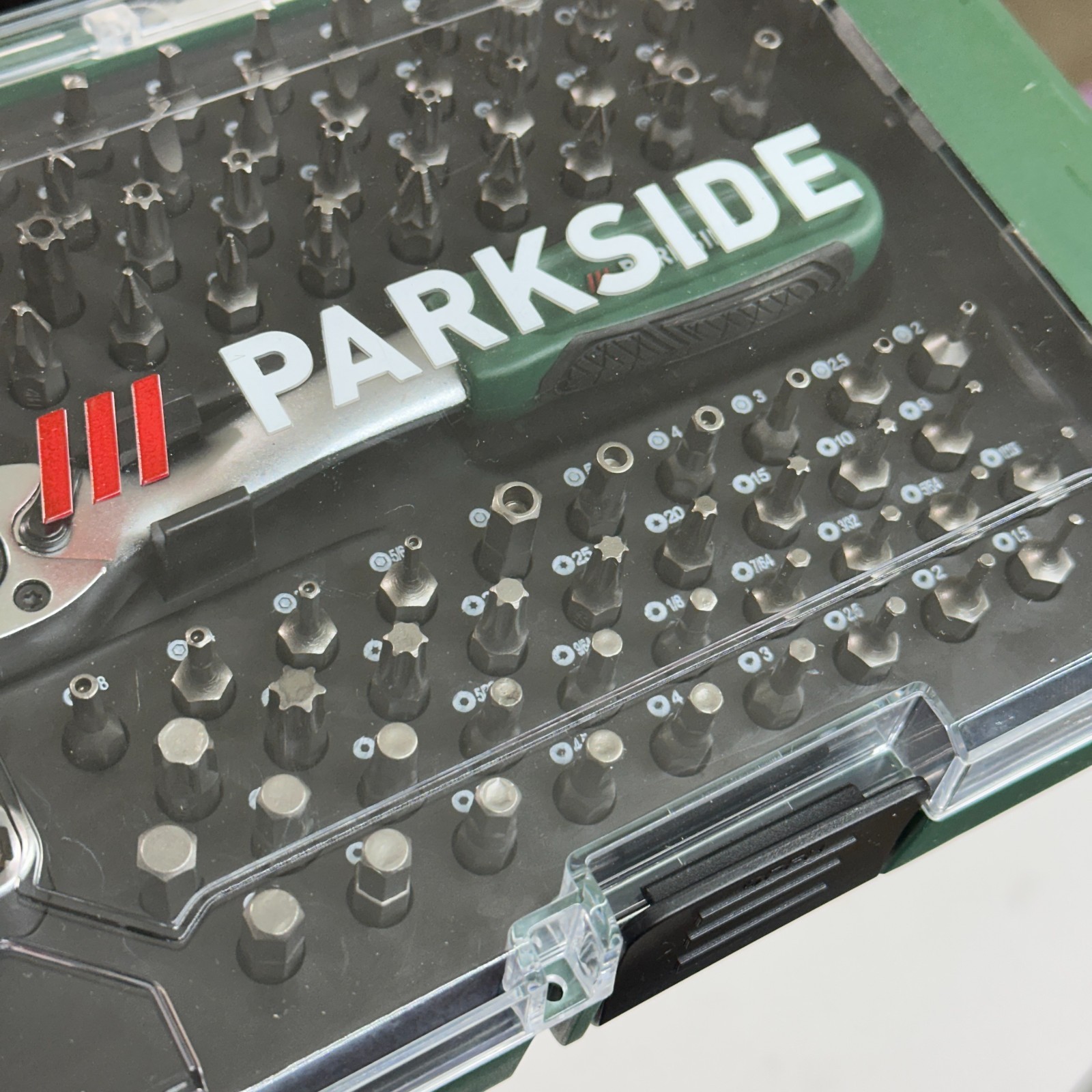 Parkside 81pc Ratchet & Bit Set S2 Steel Precision Bits with Quick-Release New